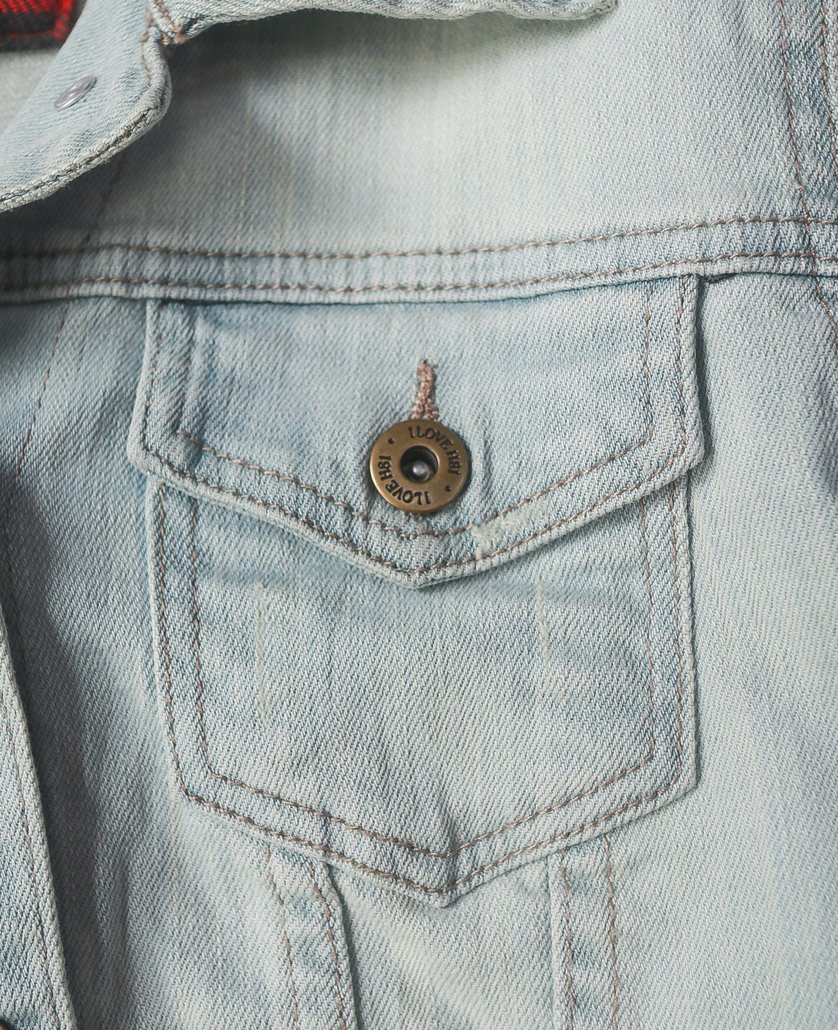 07.17.24 - VTG CROPPED DENIM JACKET - I LOVE H81