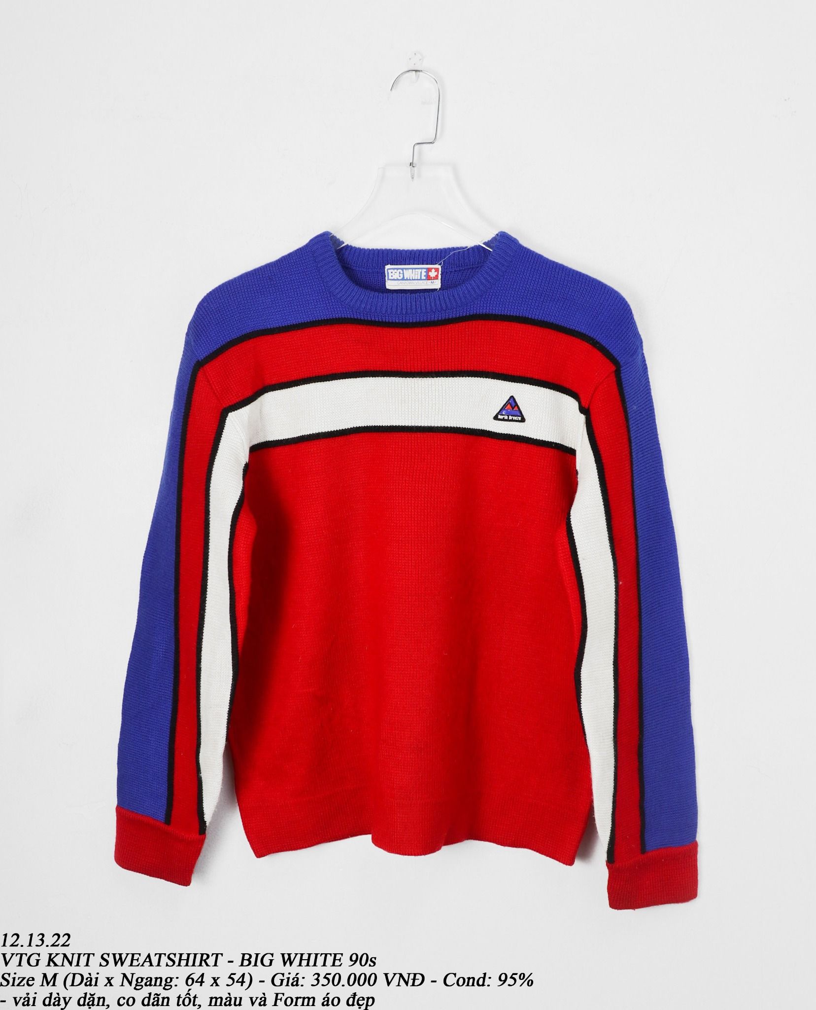 13.12.22 - VTG KNIT SWEATSHIRT - BIG WHITE 90s