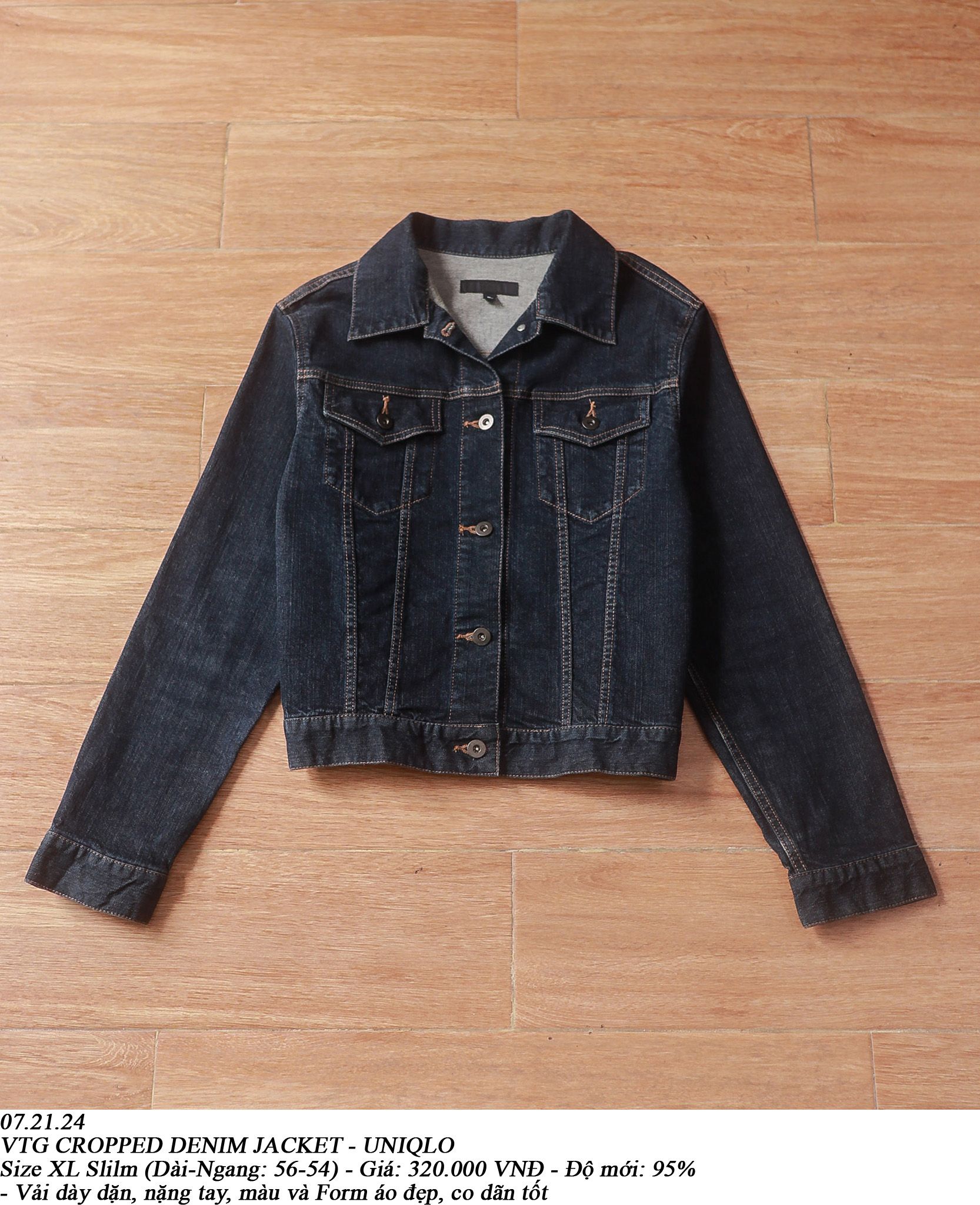 07.21.24 - VTG CROPPED DENIM JACKET - UNIQLO