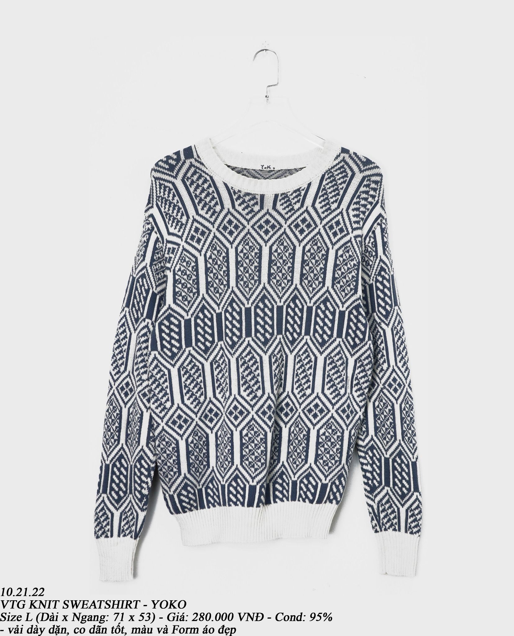 10.21.22 - VTG KNIT SWEATSHIRT - YOKO
