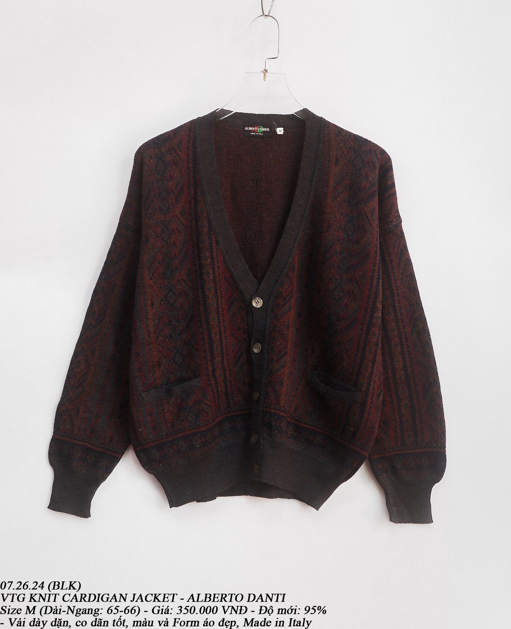 07.26.24 - VTG KNIT CARDIGAN JACKET - ALBERTO DANTI