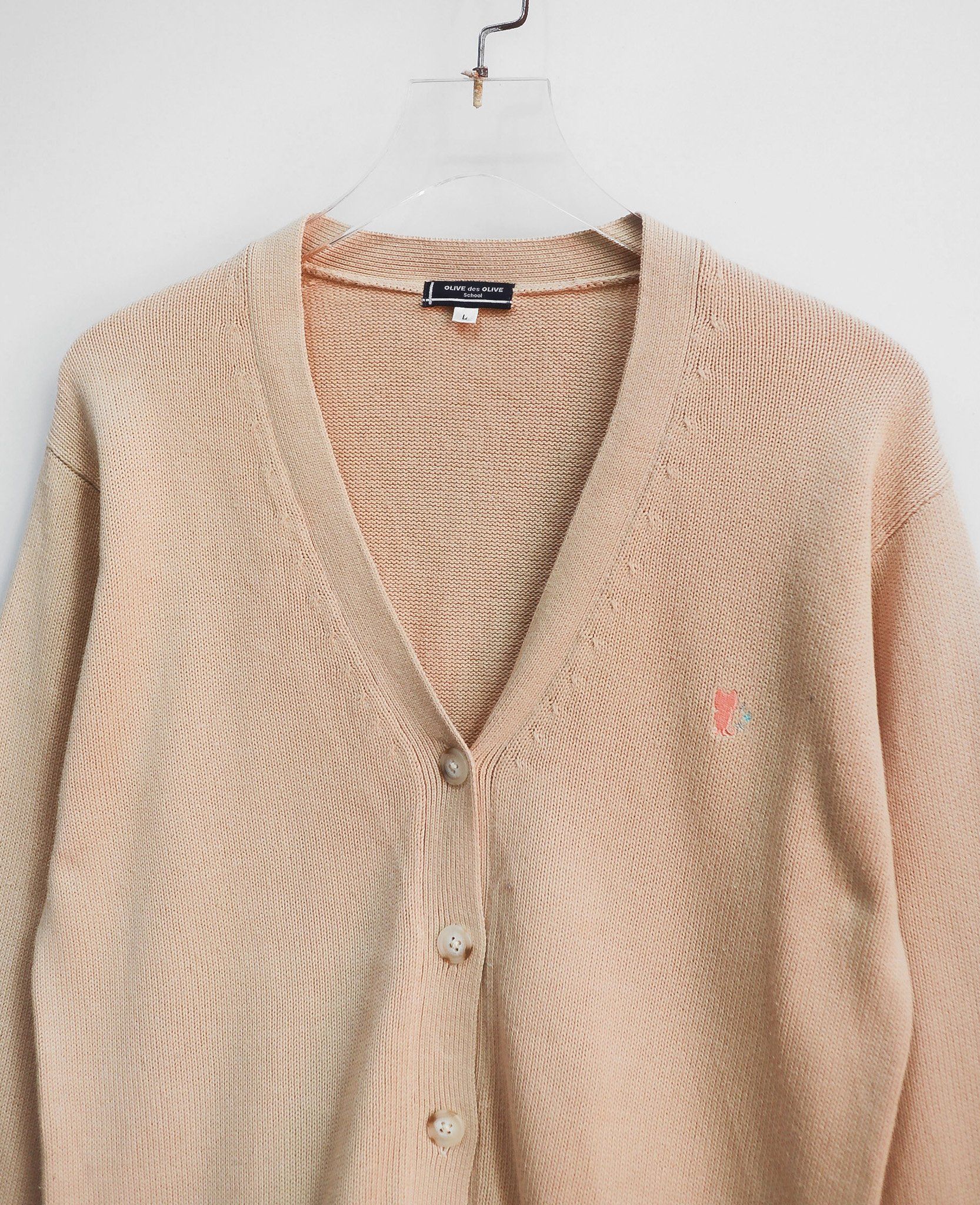 07.26.24 - VTG KNIT CARDIGAN JACKET - OLIVE des OLIVE SCHOOL