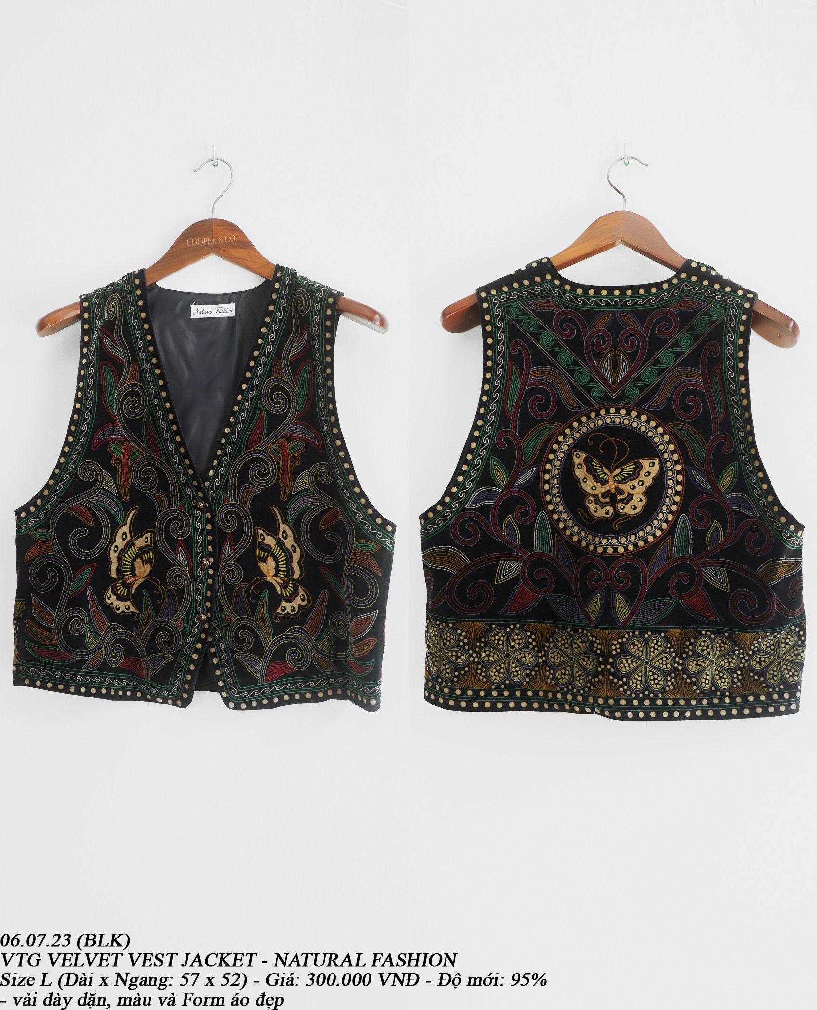 06.07.23 - VTG VELVET VEST JACKET - NATURAL FASHION