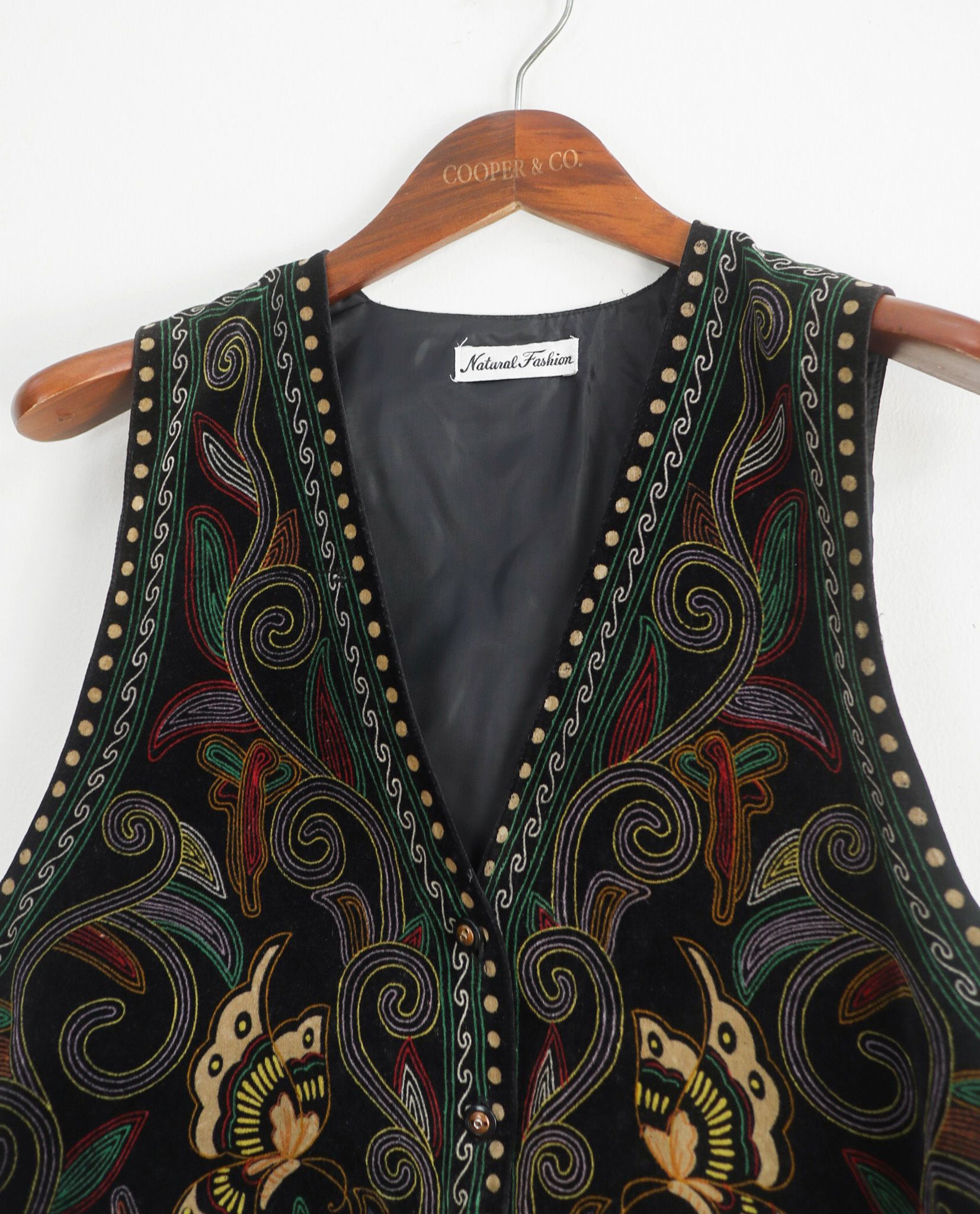 06.07.23 - VTG VELVET VEST JACKET - NATURAL FASHION