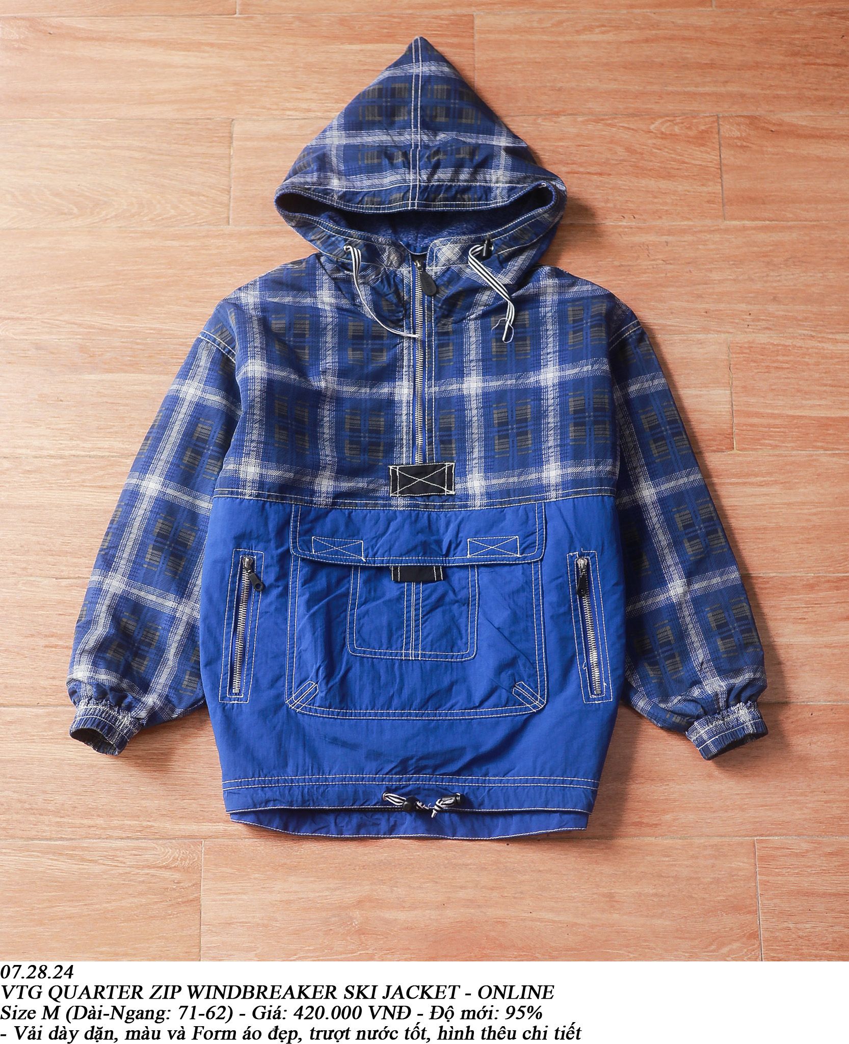 07.28.24 - VTG QUARTER ZIP WINDBREAKER SKI JACKET - ONLINE