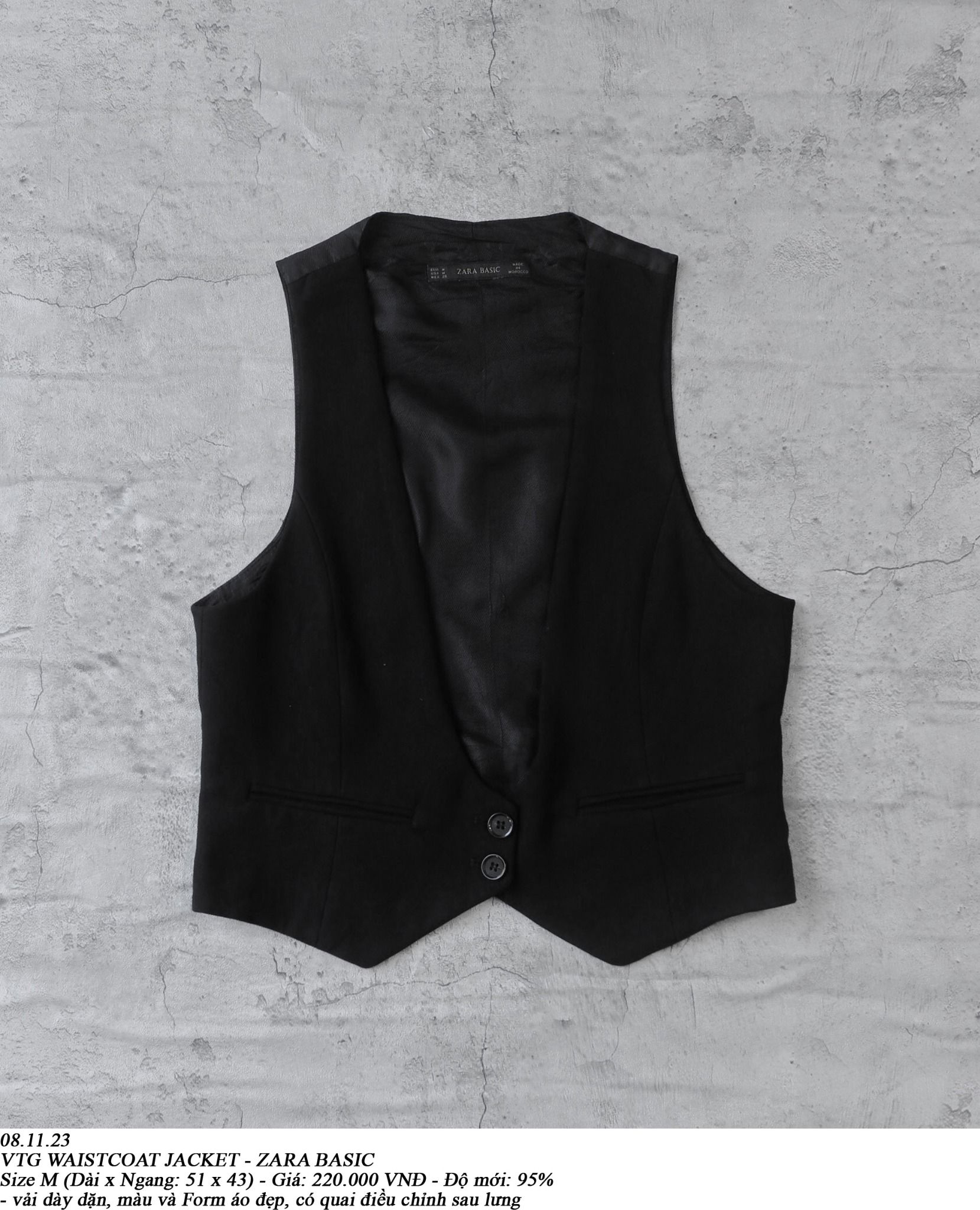 08.11.23 - VTG WAISTCOAT JACKET - ZARA BASIC