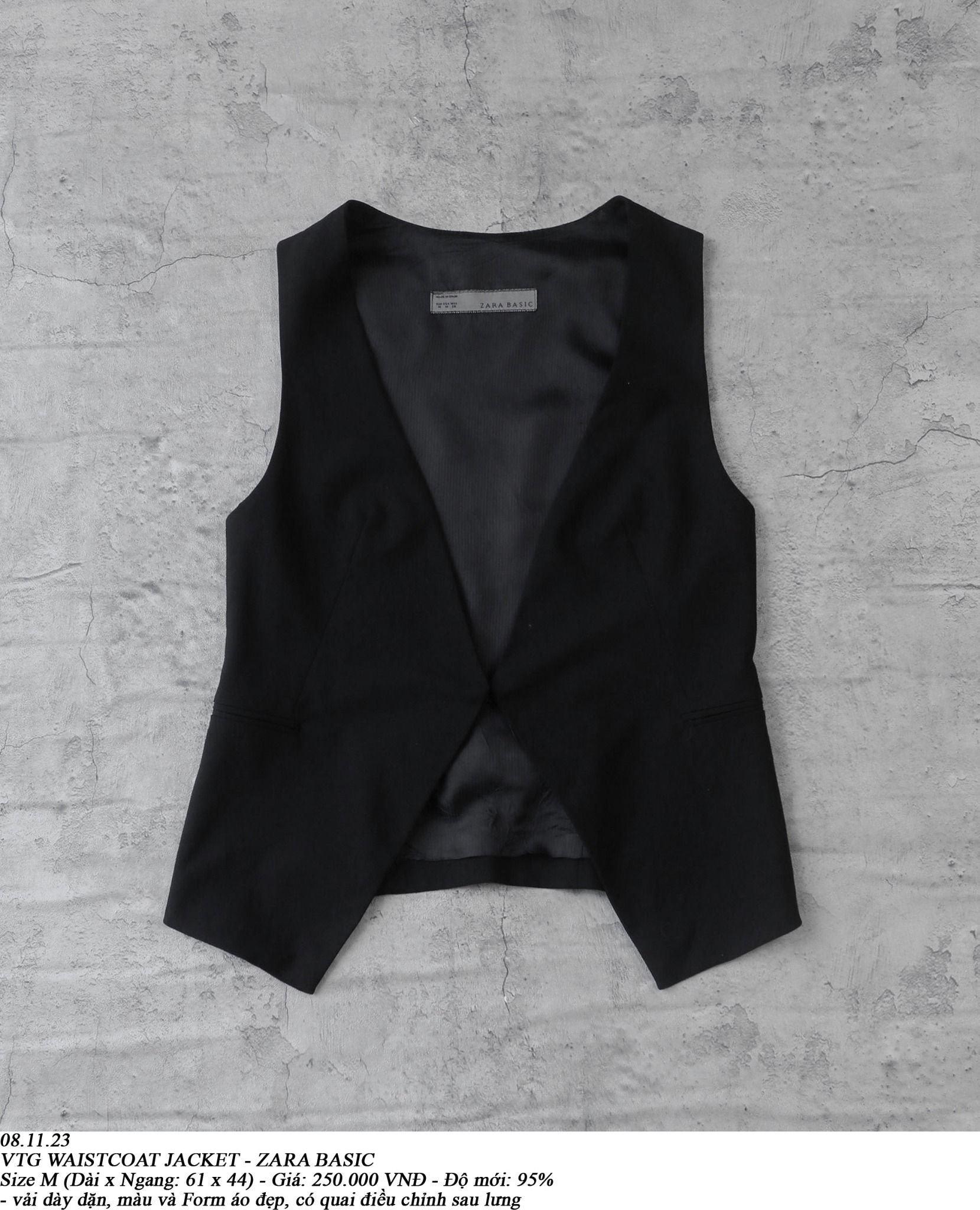 08.11.23 - VTG WAISTCOAT JACKET - ZARA BASIC