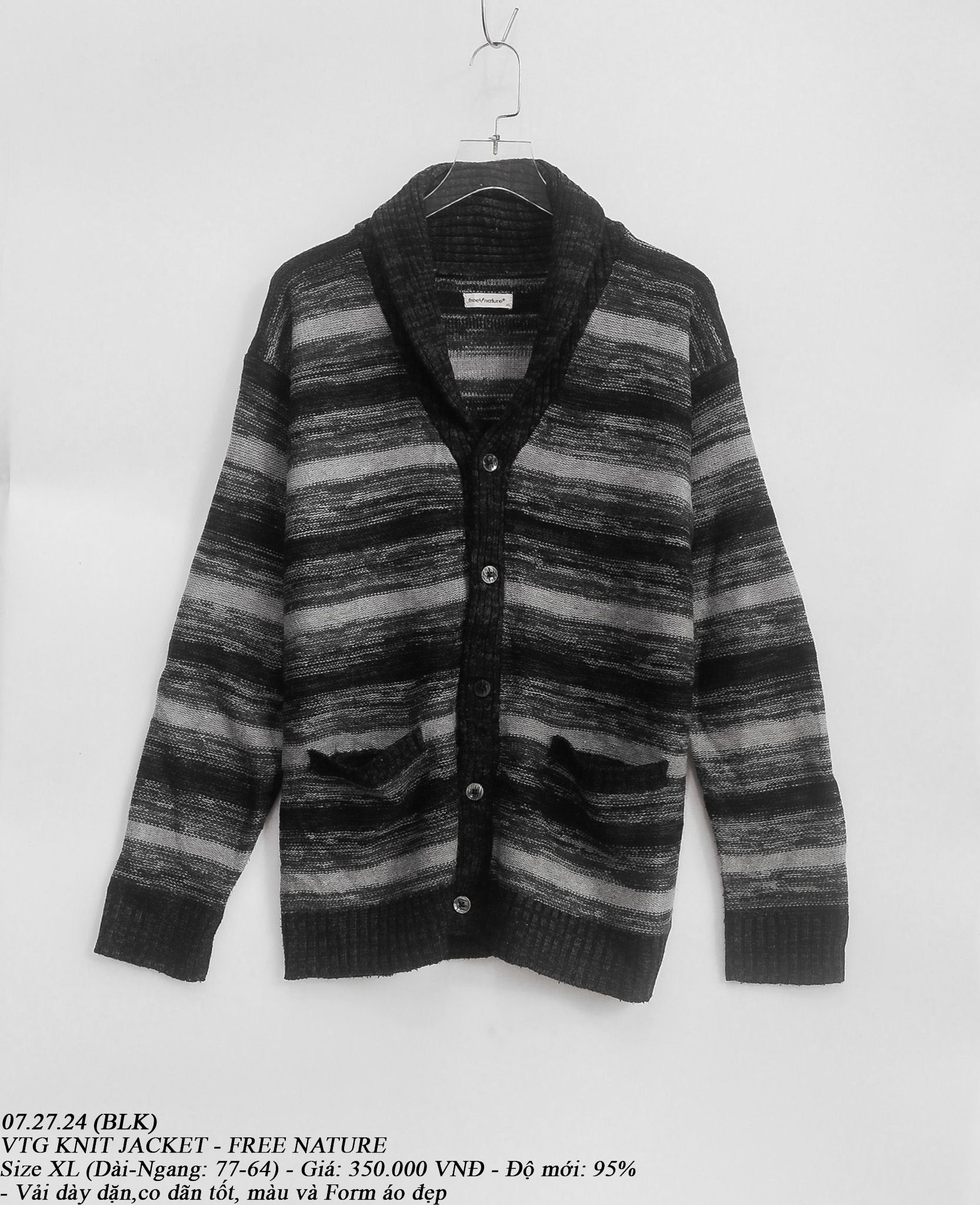07.27.24 - VTG KNIT JACKET - FREE NATURE