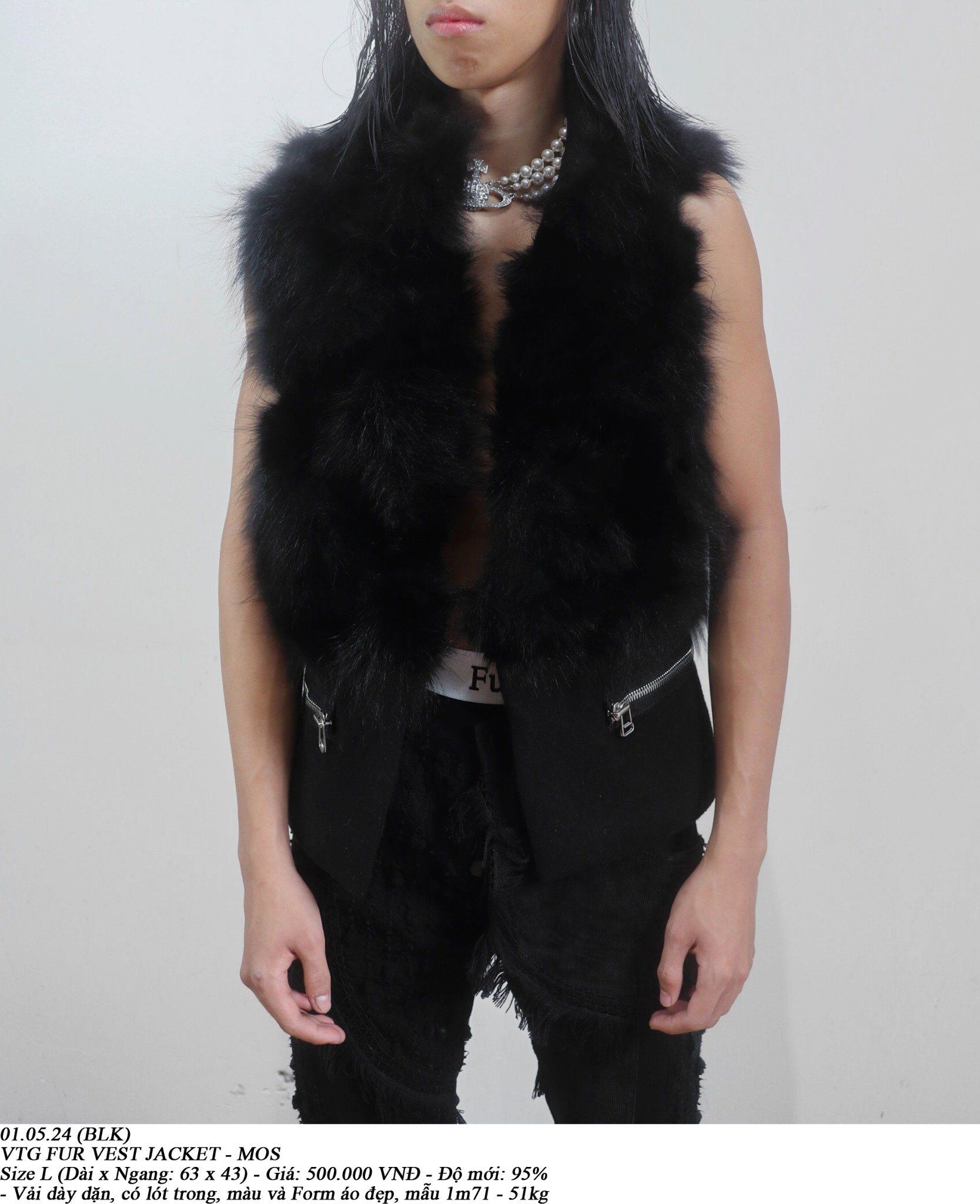 01.05.24 - VTG FUR VEST JACKET - MOS