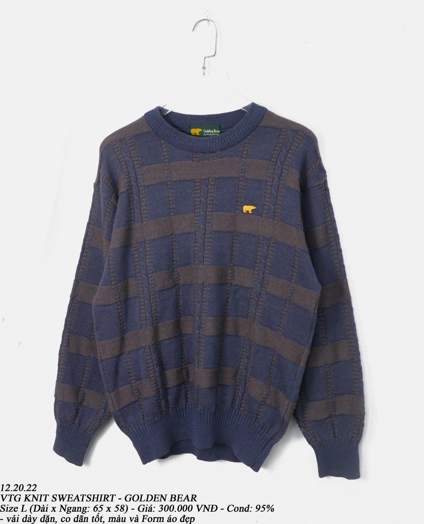 12.20.22 - VTG KNIT SWEATSHIRT - GOLDEN BEAR