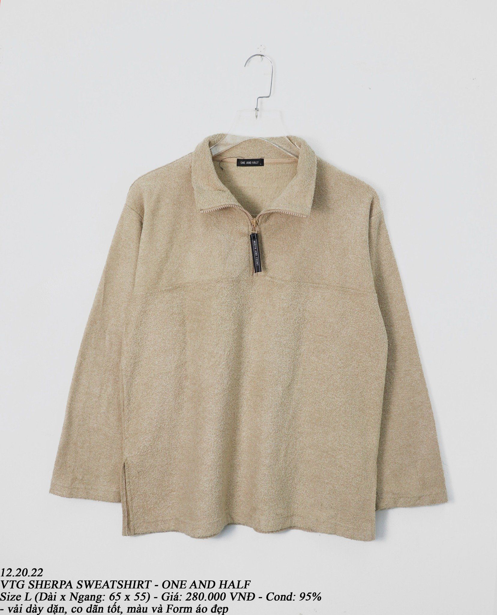 12.20.22 - VTG SHERPA SWEATSHIRT - ONE AND HALF
