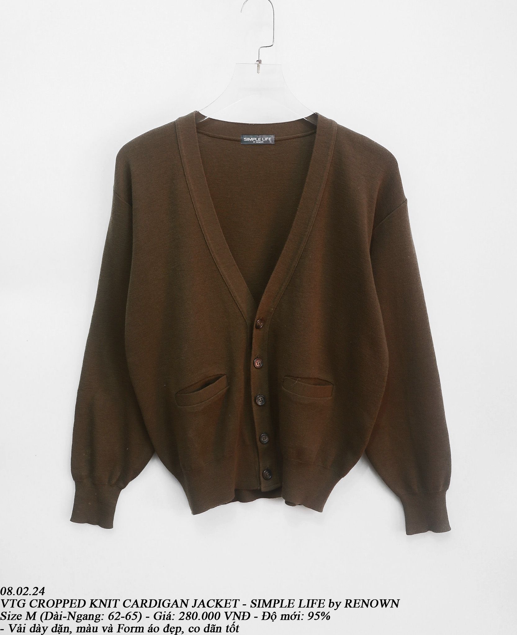 07.28.24 - VTG CROPPED KNIT CARDIGAN JACKET - SIMPLE LIFE by RENOWN