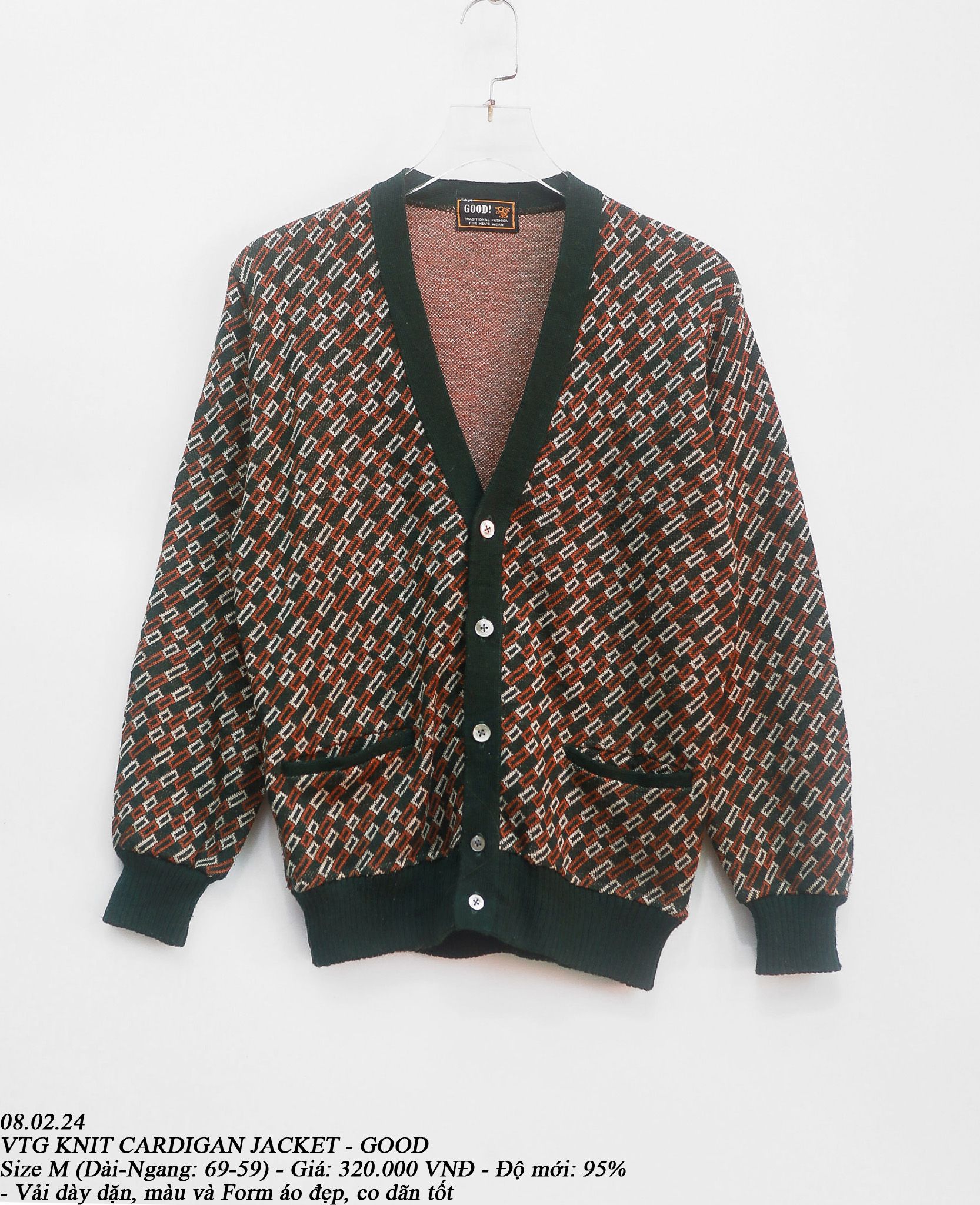 07.28.24 - VTG KNIT CARDIGAN JACKET - GOOD