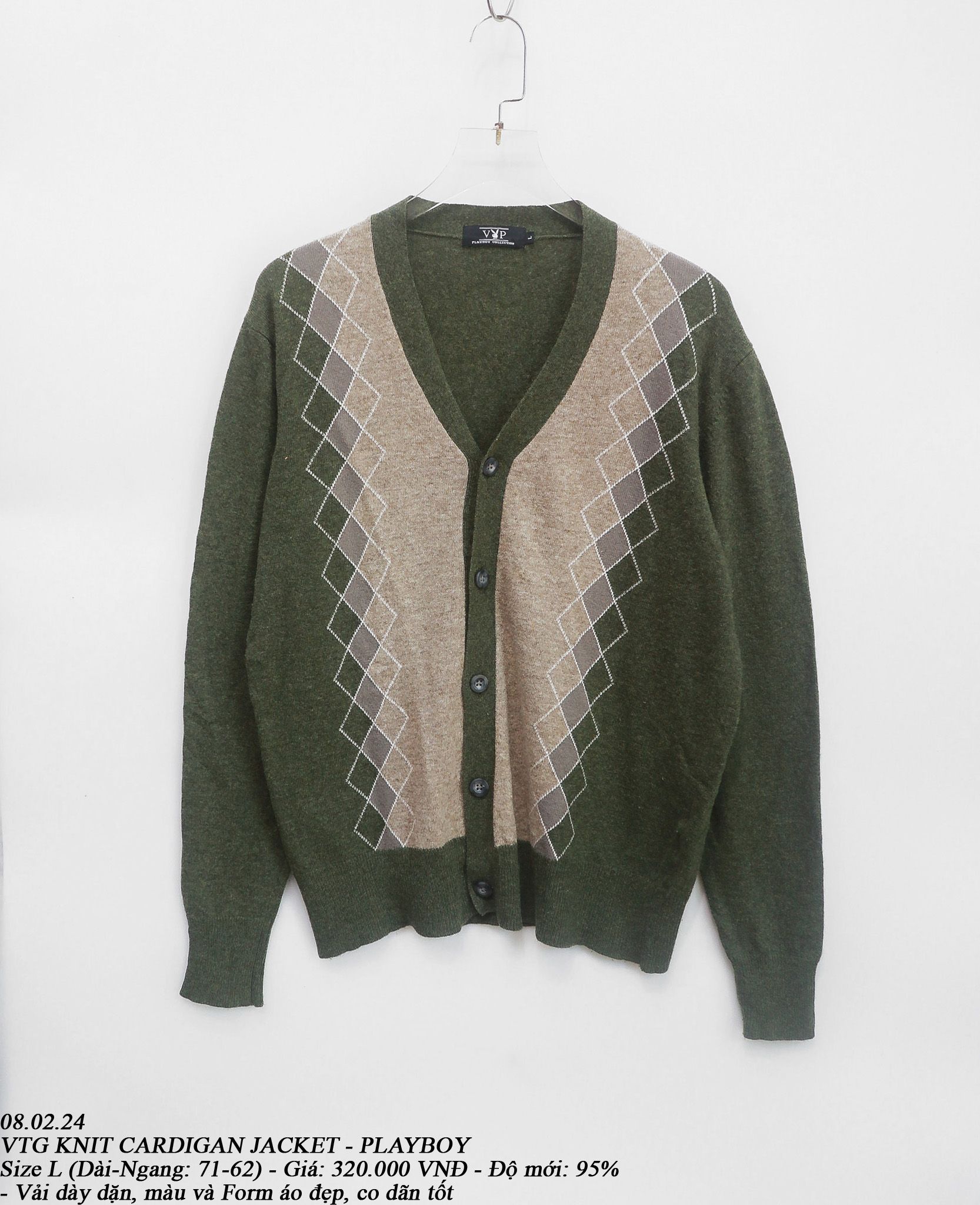 07.28.24 - VTG KNIT CARDIGAN JACKET - PLAYBOY