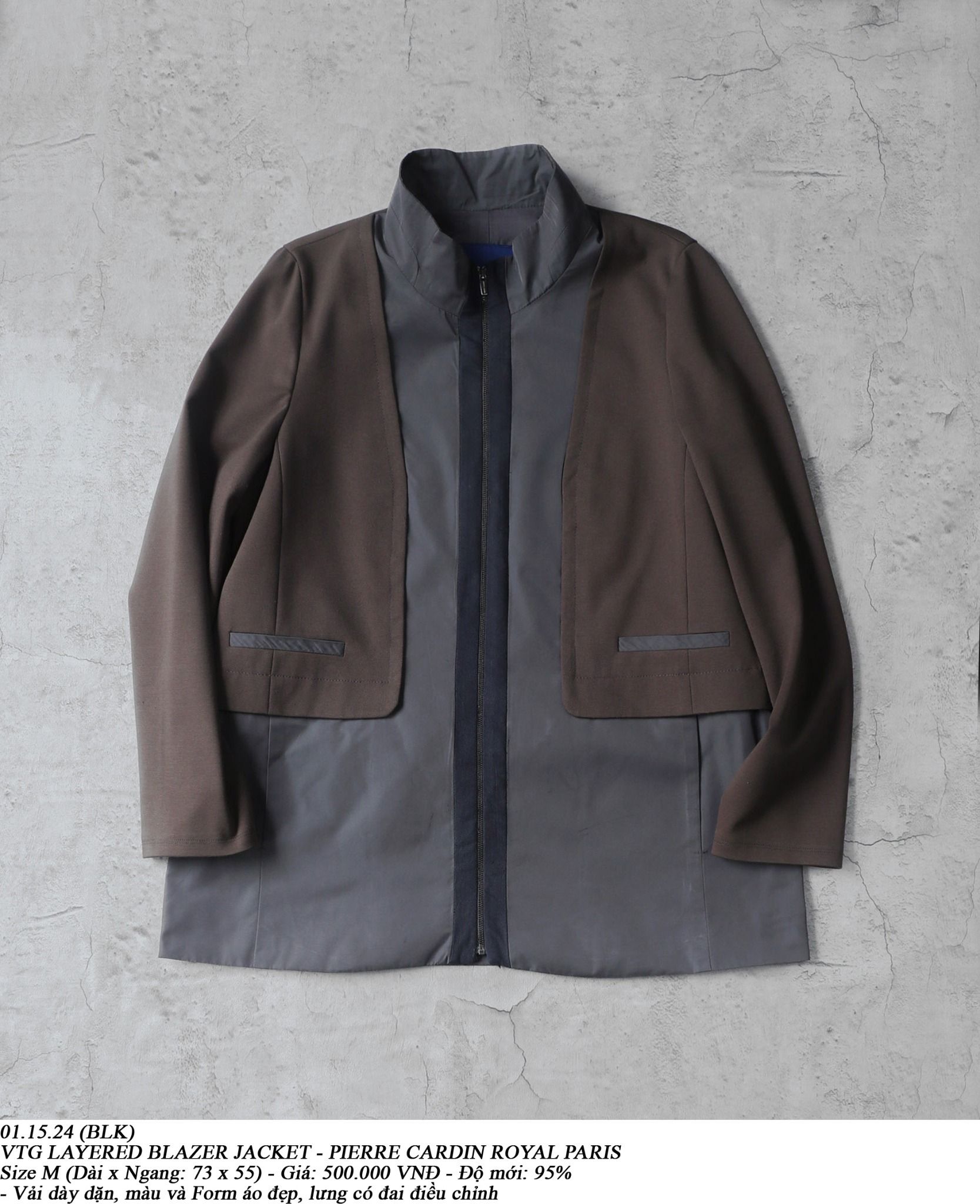 01.15.24 - VTG LAYERED BLAZER JACKET - PIERRE CARDIN ROYAL PARIS