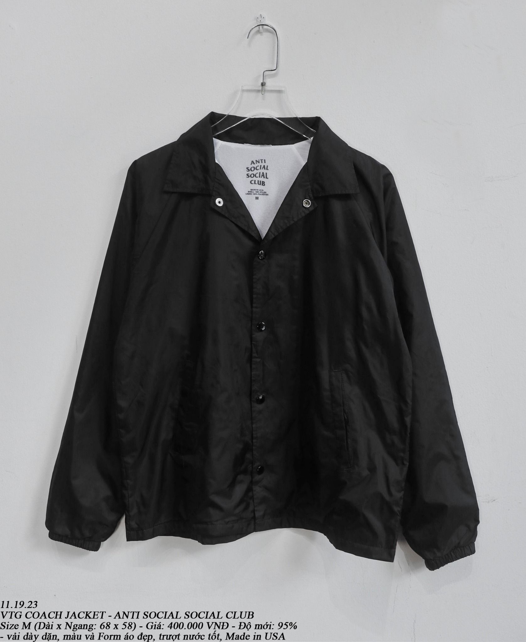 11.19.23 - VTG COACH JACKET - ANTI ANTI SOCIAL CLUB