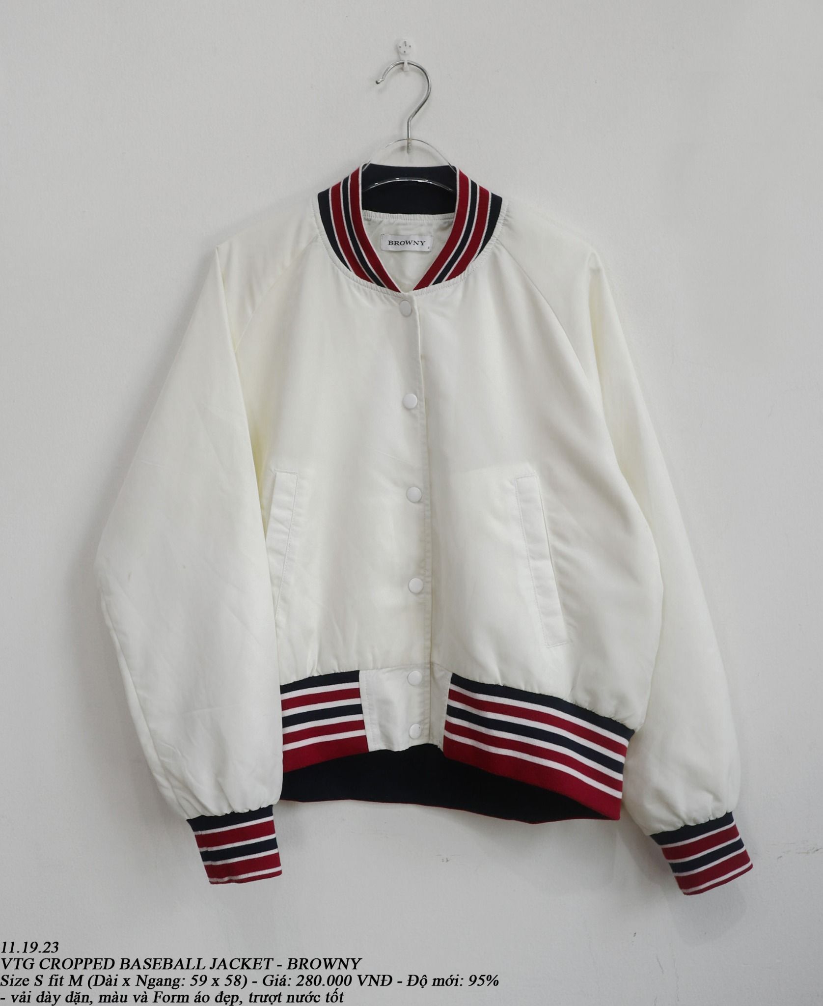 11.19.23 - VTG CROPPED BASEBALL JACKET - BROWNY