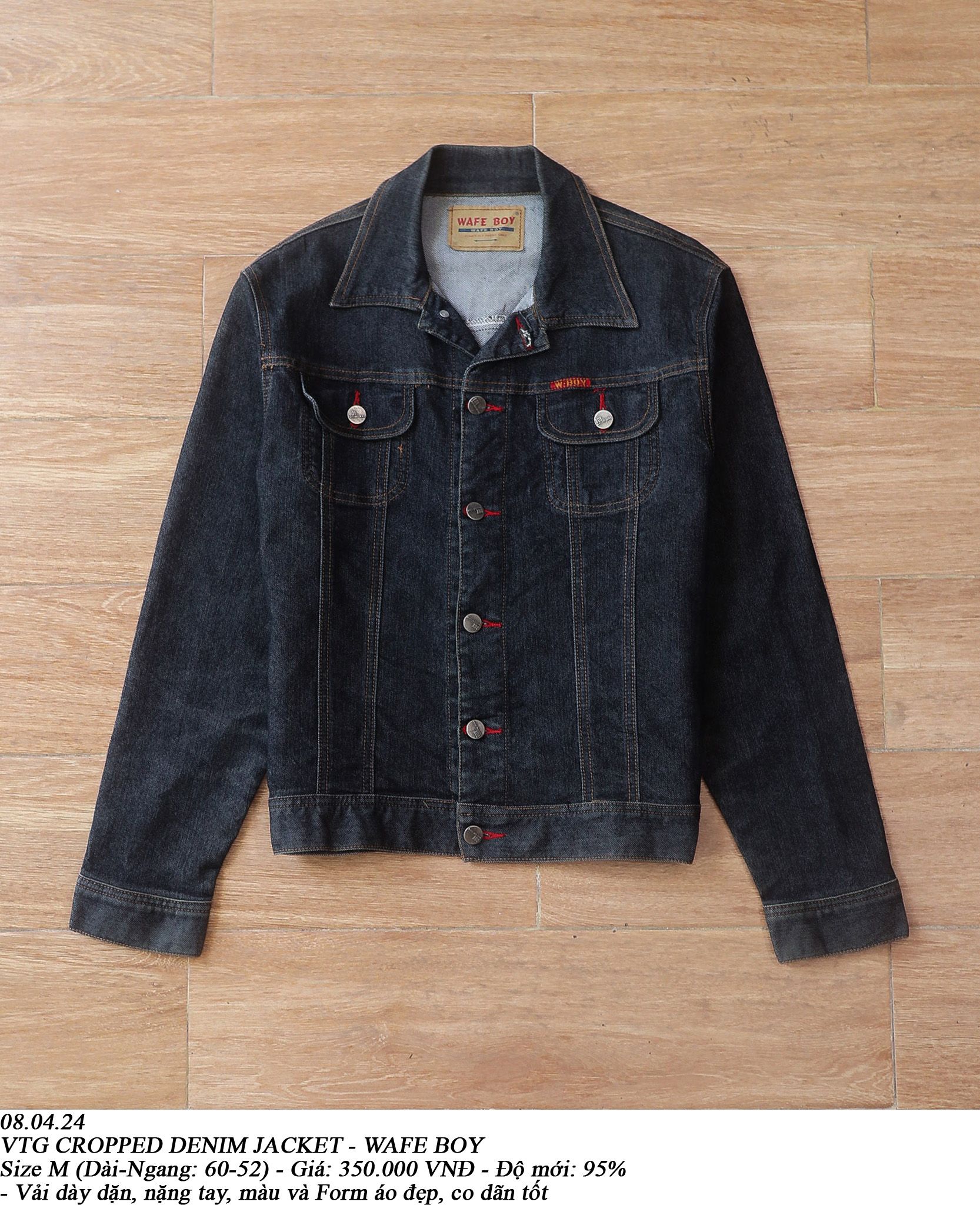 08.04.24 - VTG CROPPED DENIM JACKET - WAFE BOY