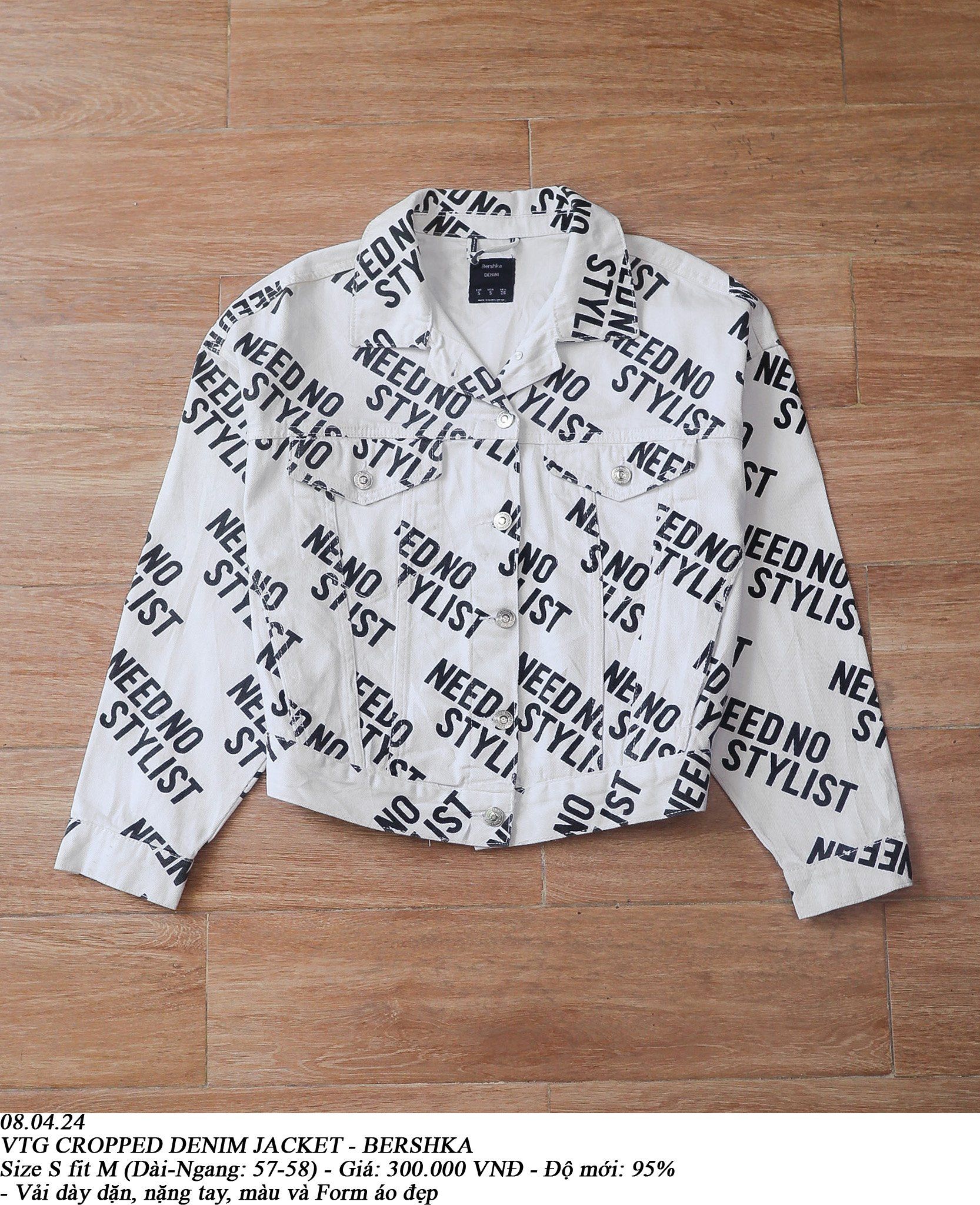 08.04.24 - VTG CROPPED DENIM JACKET - BERSHKA