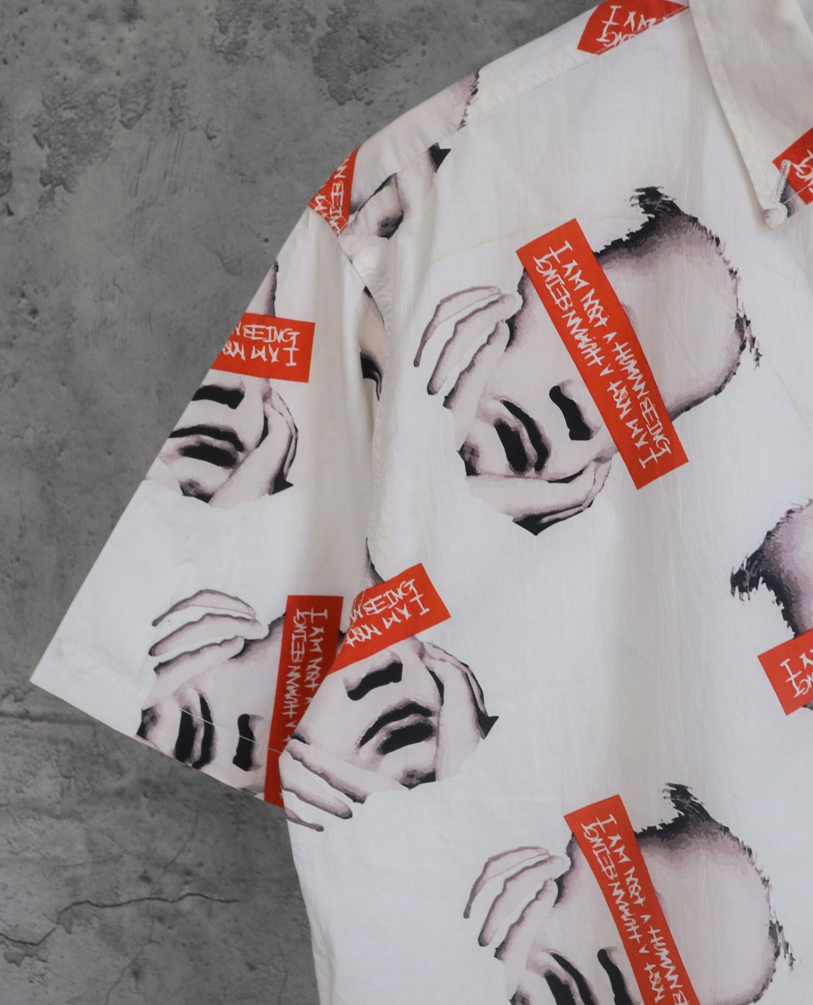 08.18.23 - VTG BUTTON UP SHIRT - IAM NOT A HUMAN BEING