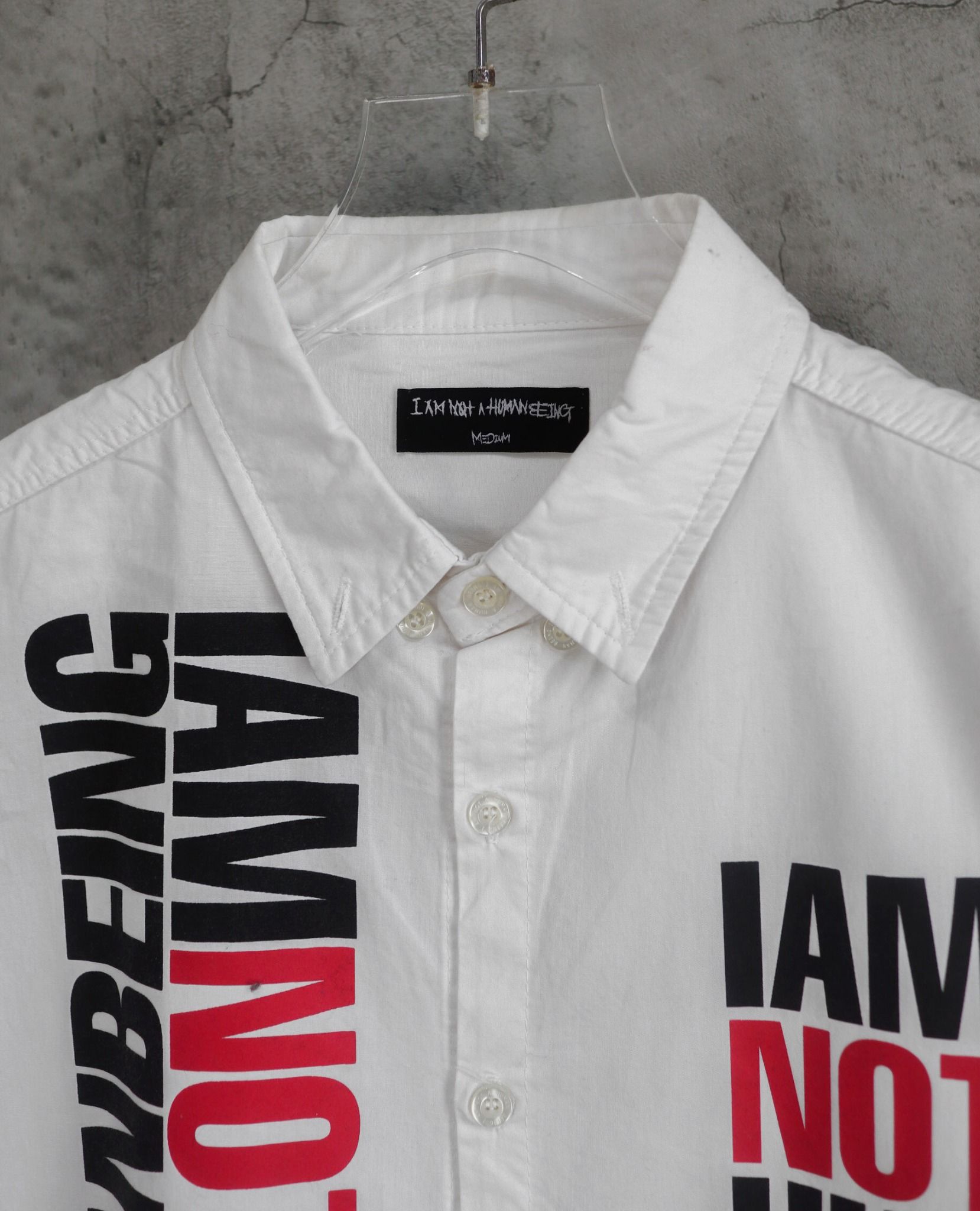 08.18.23 - VTG BUTTON UP SHIRT - IAM NOT A HUMAN BEING