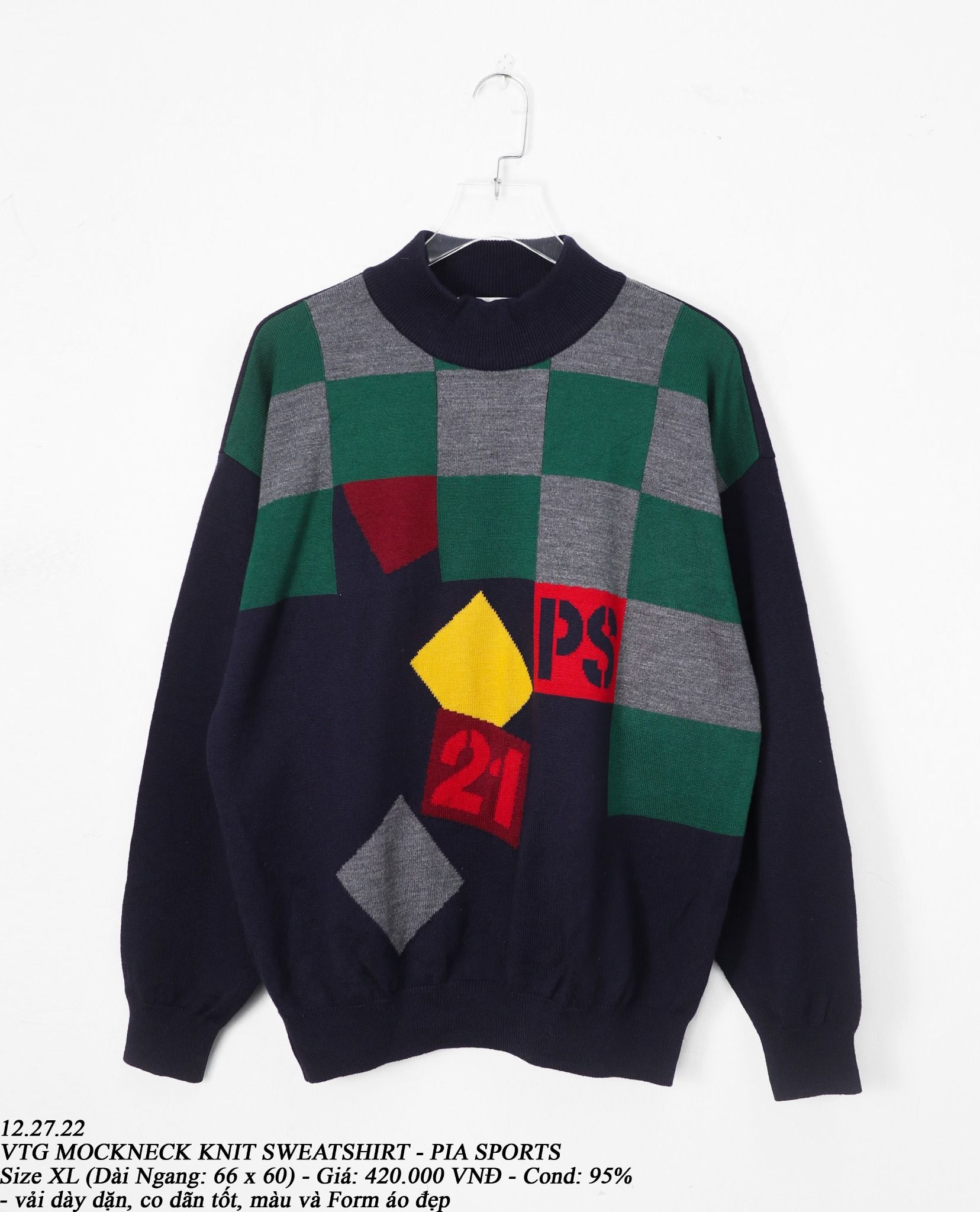 12.27.22 - VTG MOCKNECK KNIT SWEATSHIRT - PIA SPORT