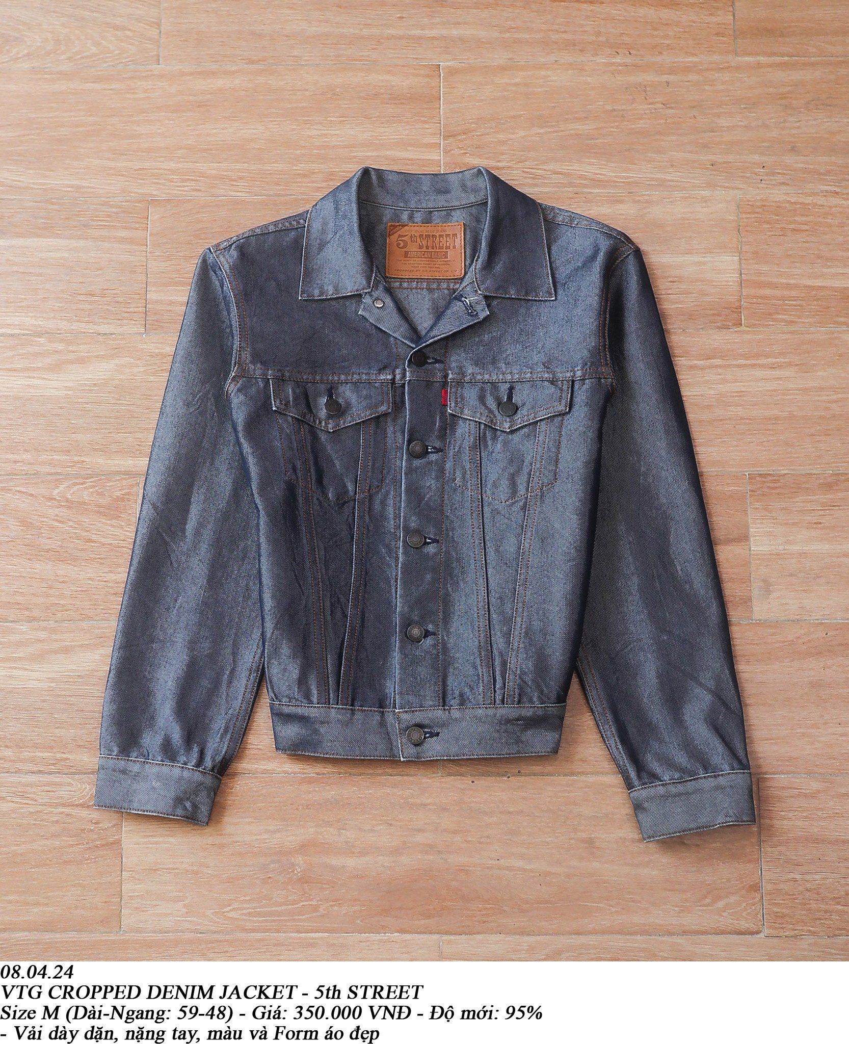 08.04.24 - VTG CROPPED DENIM JACKET - 5th STREET