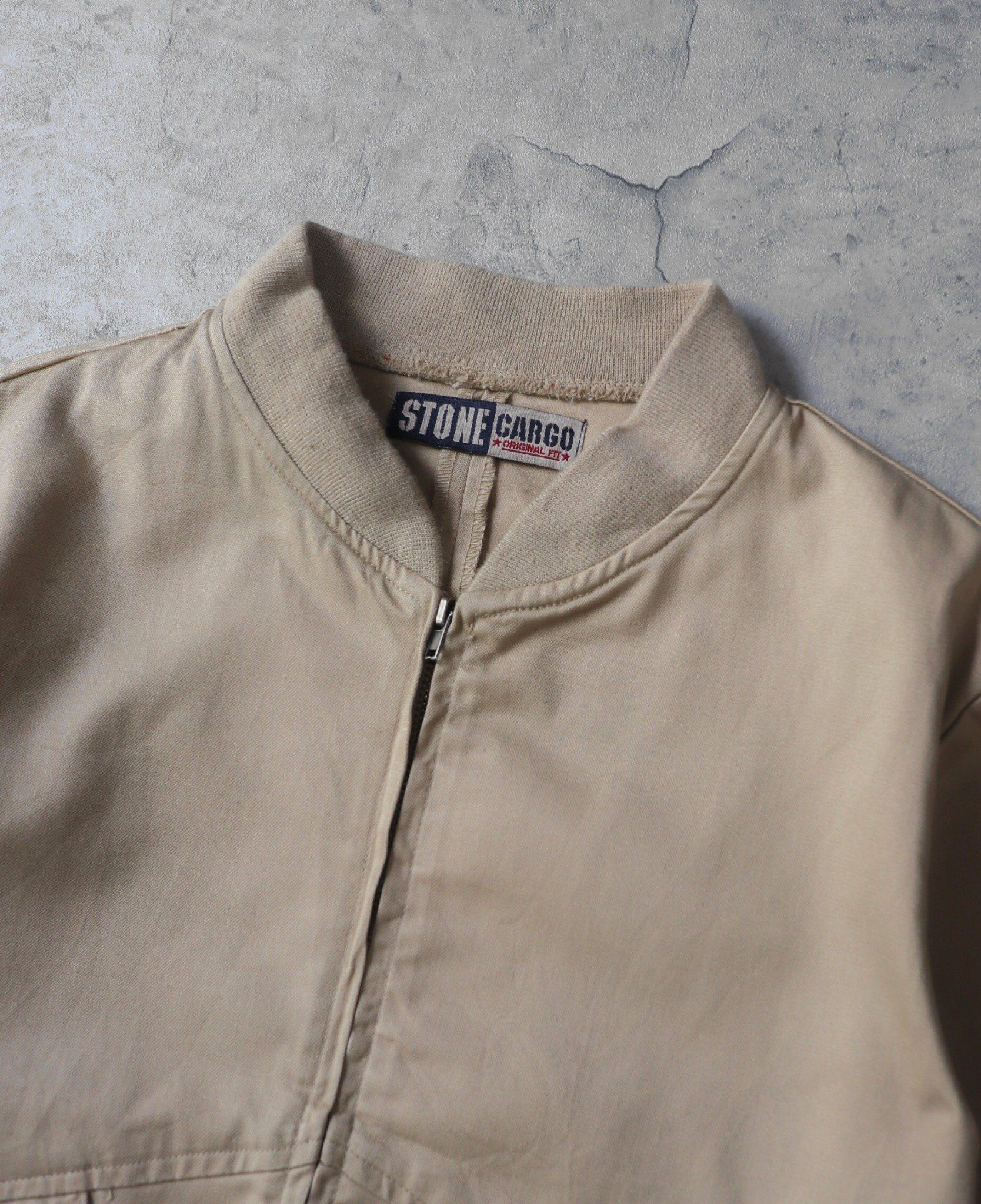 02.20.24 - VTG CROPPED TWILL BOMBER JACKET - STONE CARGO