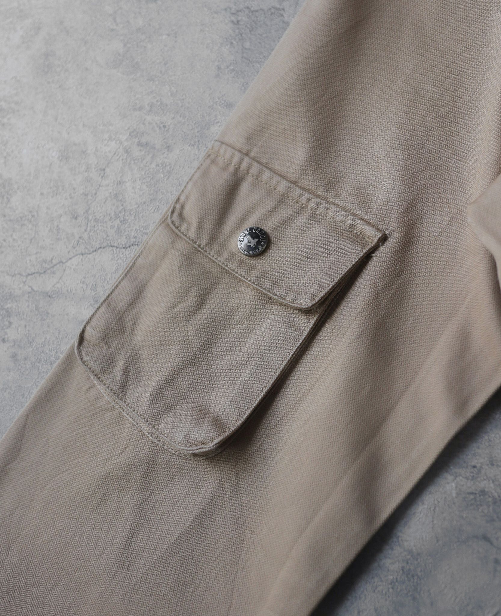 02.20.24 - VTG CROPPED TWILL BOMBER JACKET - STONE CARGO