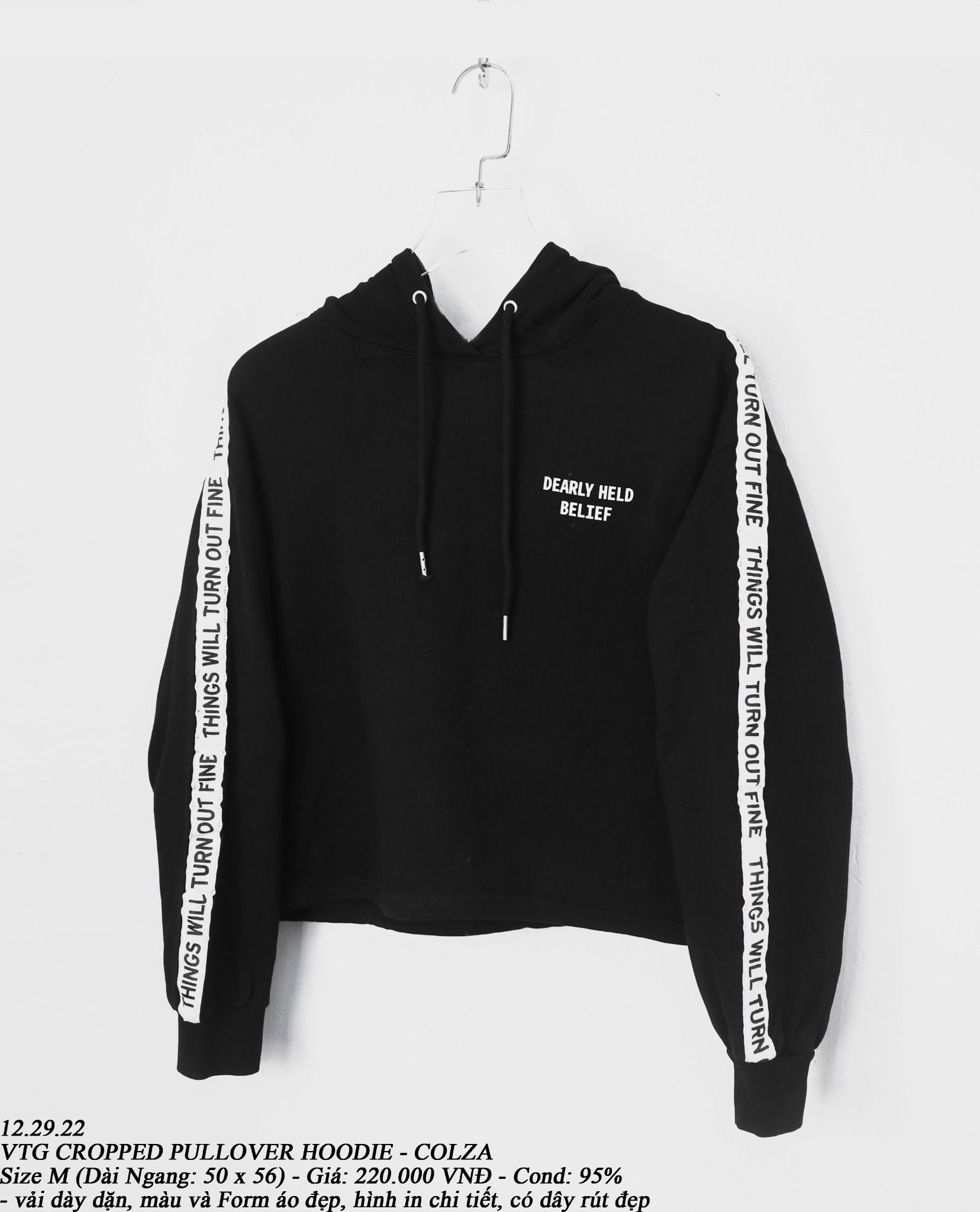 12.29.22 - VTG CROPPED PULLOVER HOODIE - COLZA