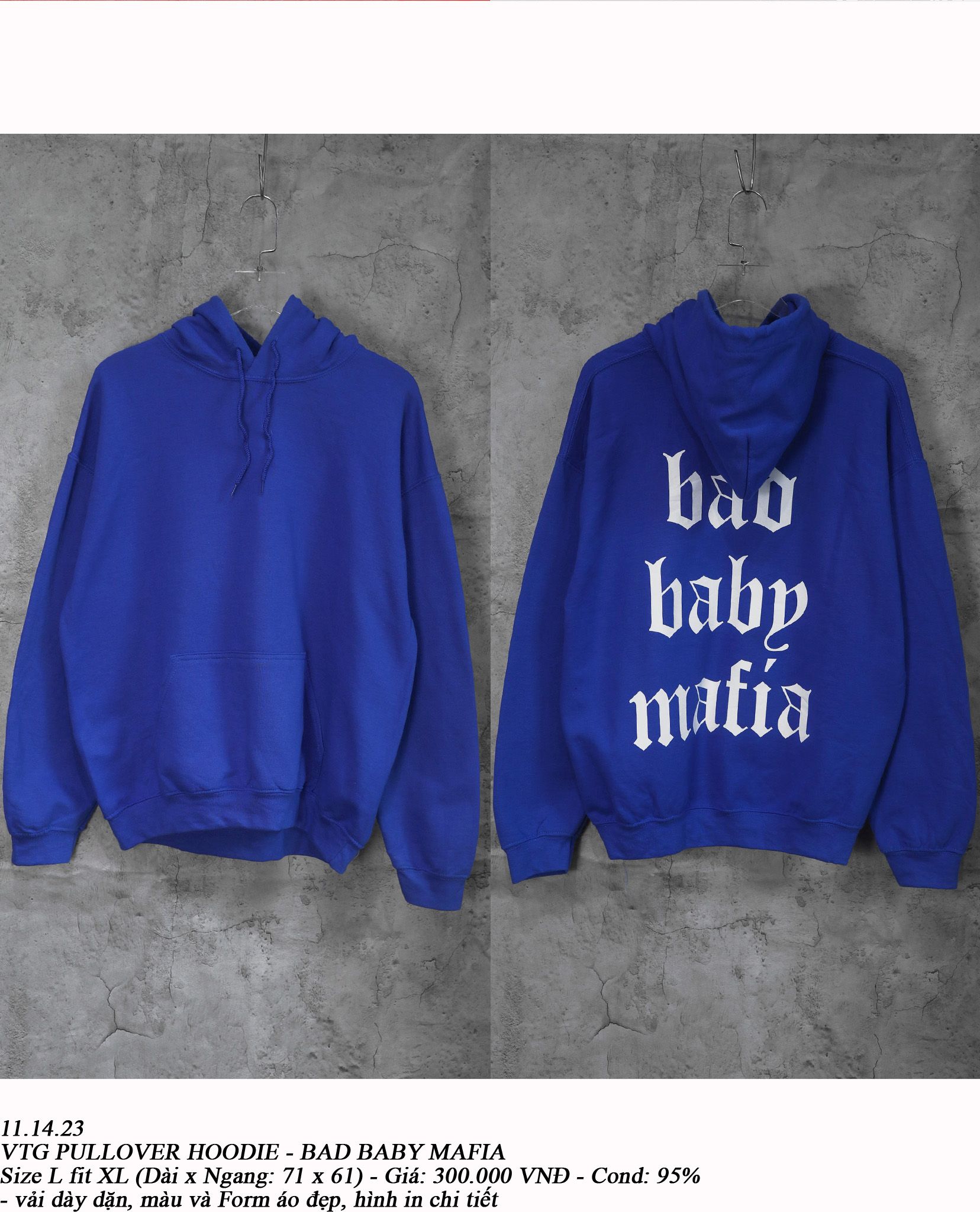 11.14.23 - VTG PULLOVER HOODIE - BAD BABY MAFIA