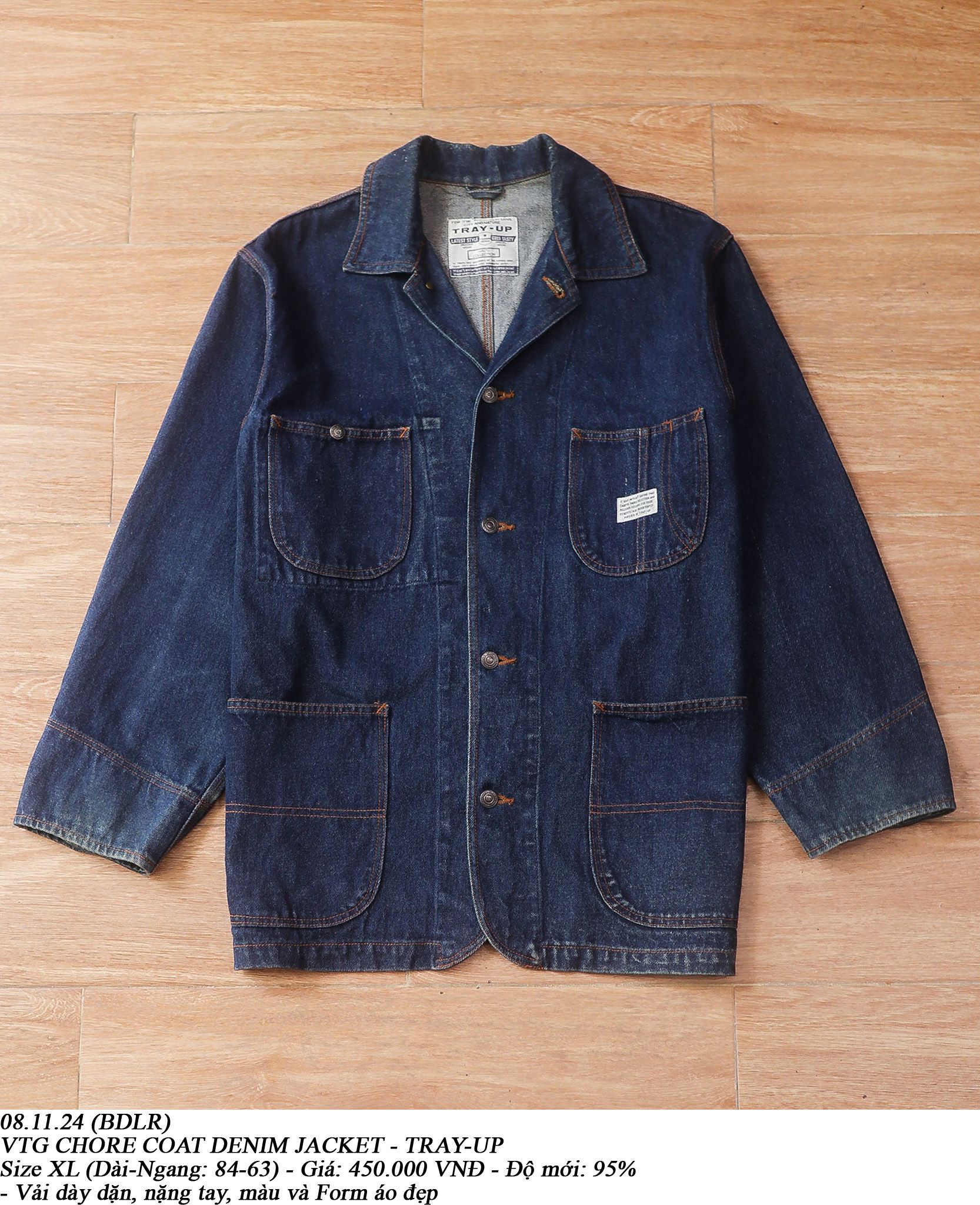 08.11.24 - VTG CHORE COAT DENIM JACKET - TRAY-UP