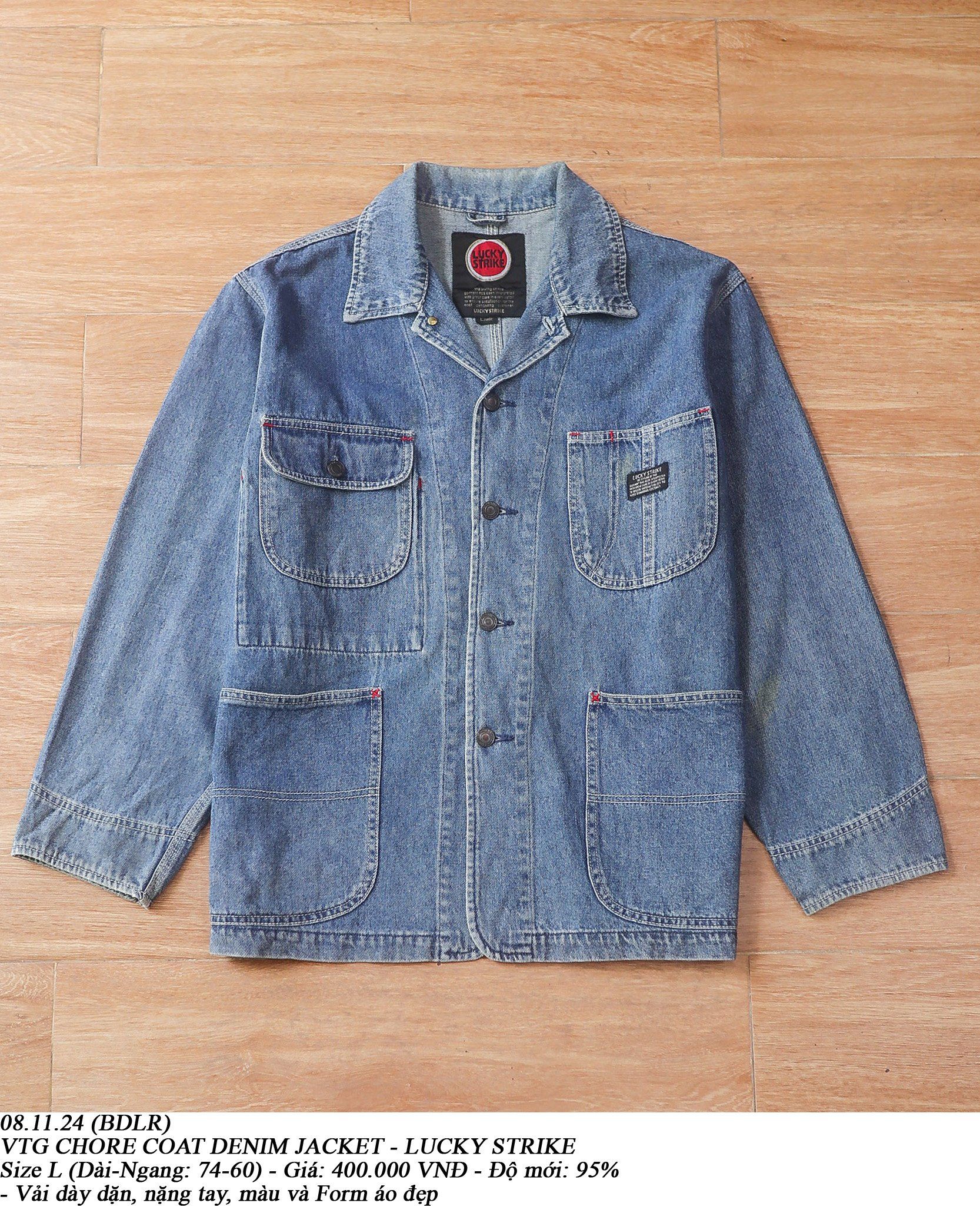 08.11.24 - VTG CHORE COAT DENIM JACKET - LUCKY STRIKE