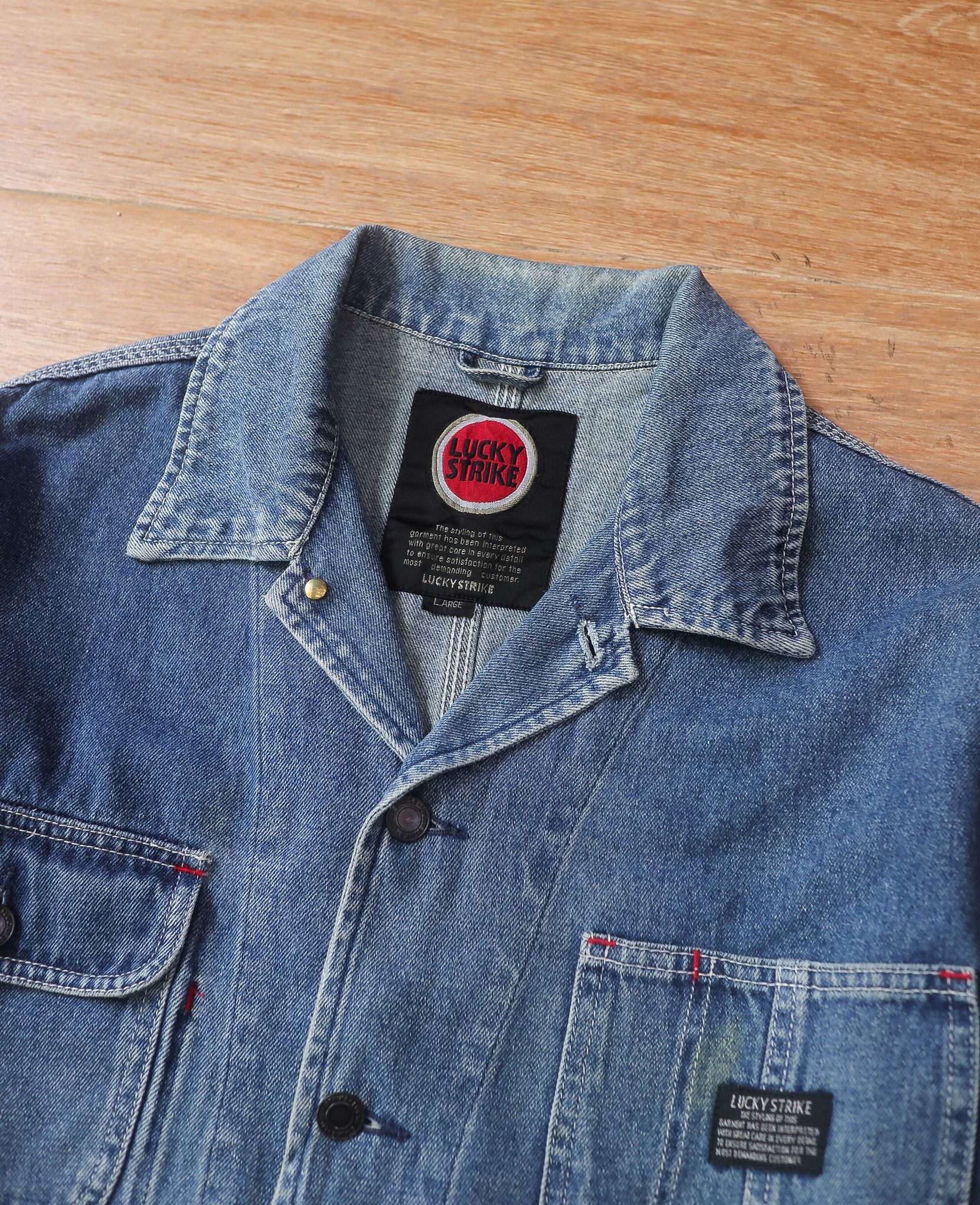 08.11.24 - VTG CHORE COAT DENIM JACKET - LUCKY STRIKE