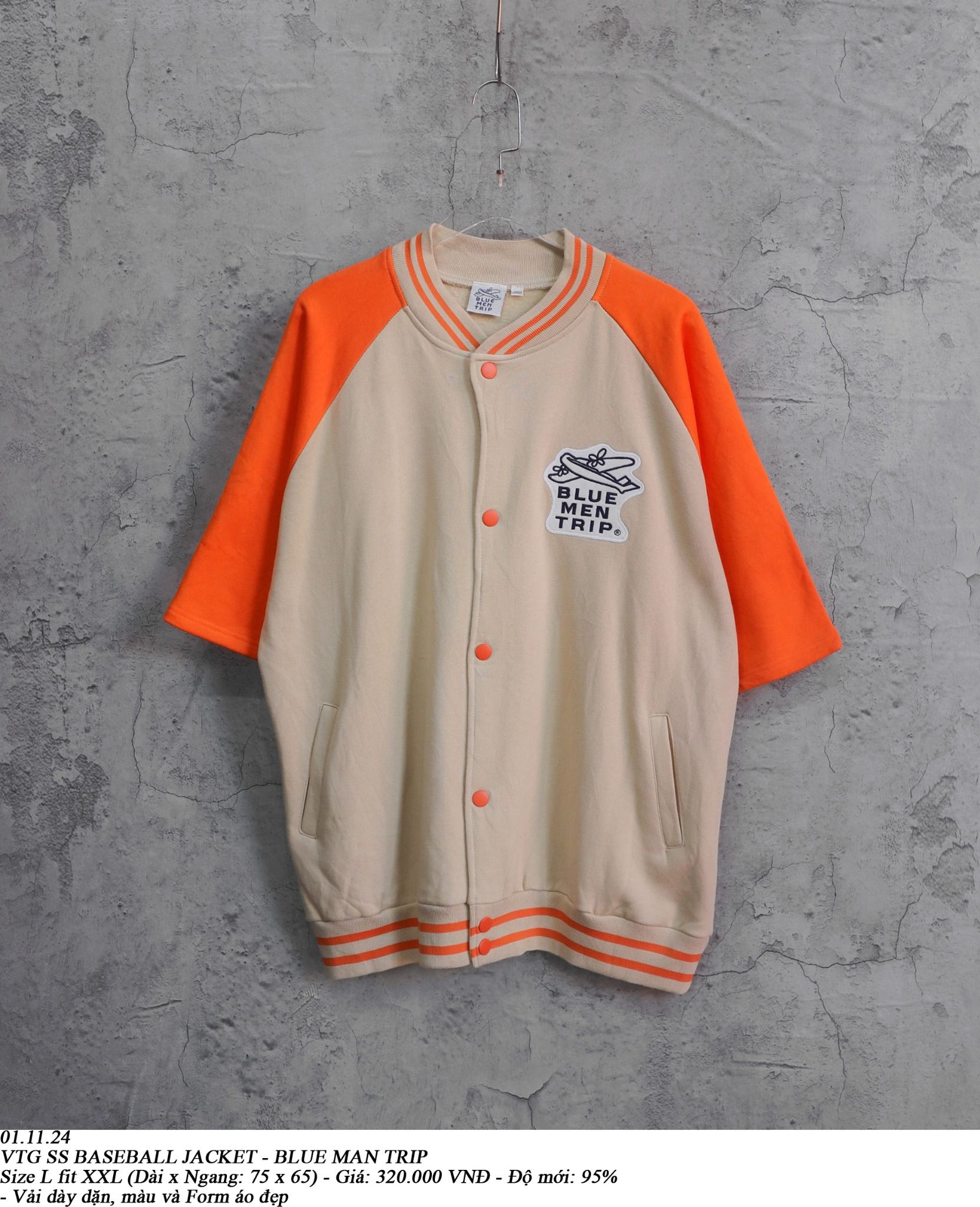 01.11.24 - VTG SS BASEBALL JACKET - BLUE MAN TRIP