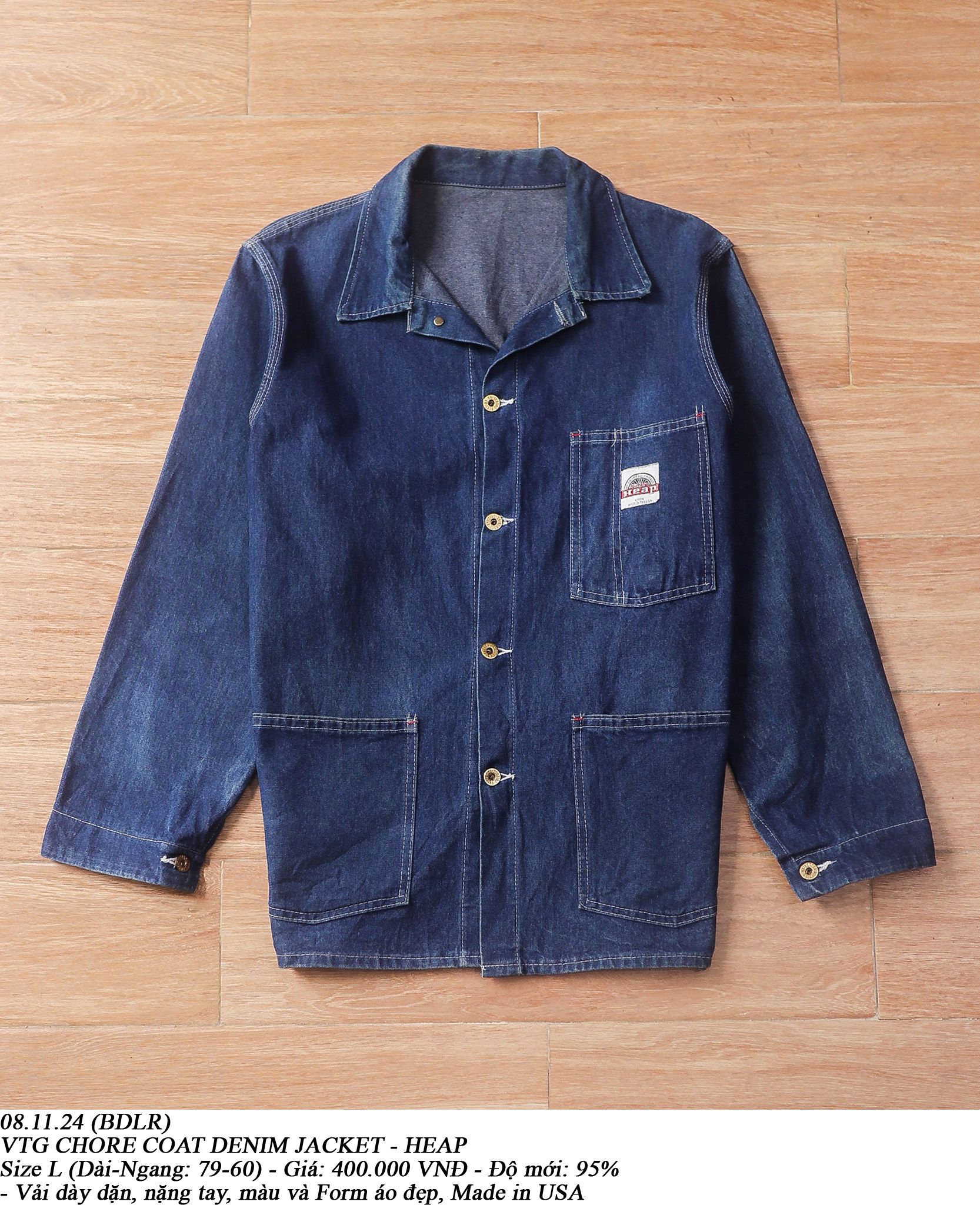 08.11.24 - VTG CHORE COAT DENIM JACKET - HEAP