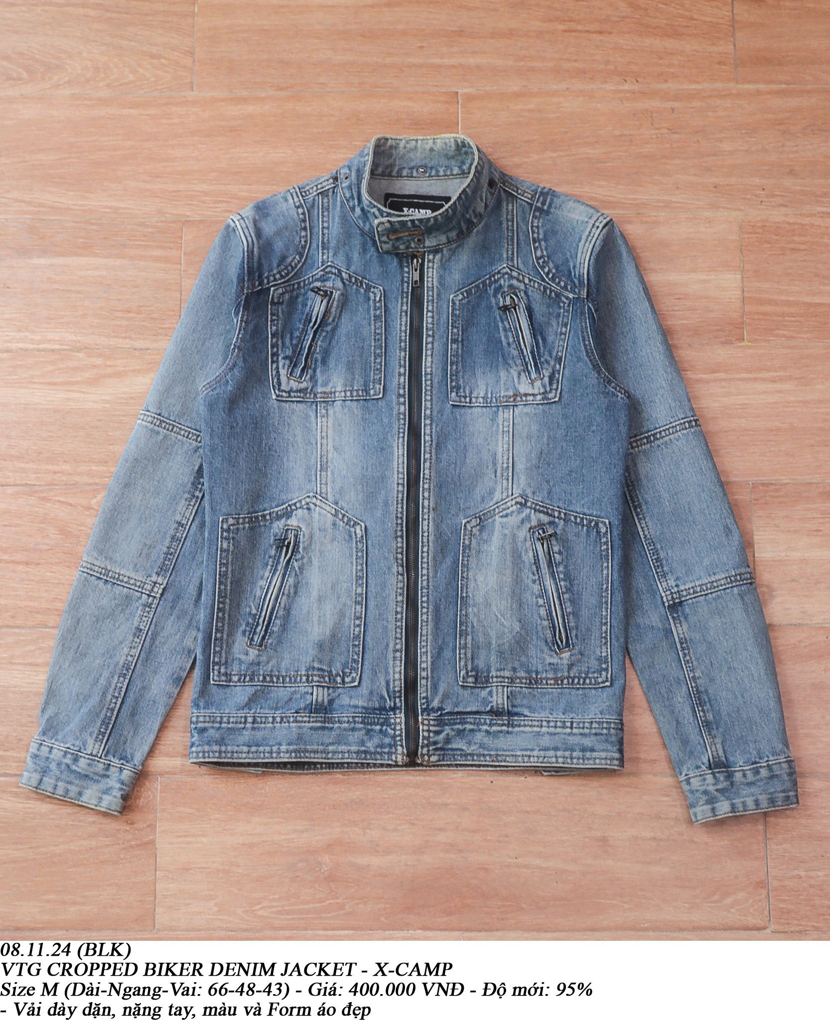 08.11.24 - VTG CROPPED DENIM JACKET - X-CAMP