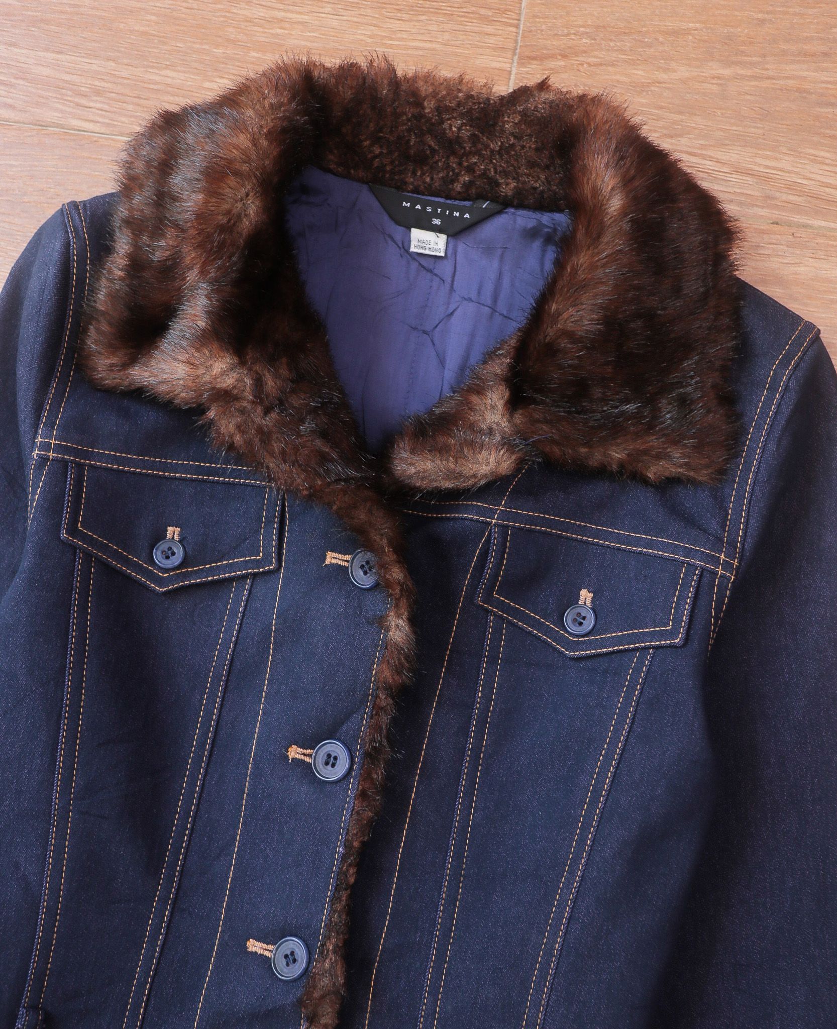 08.11.24 - VTG CROPPED FUR LINED DENIM JACKET - MASTINA