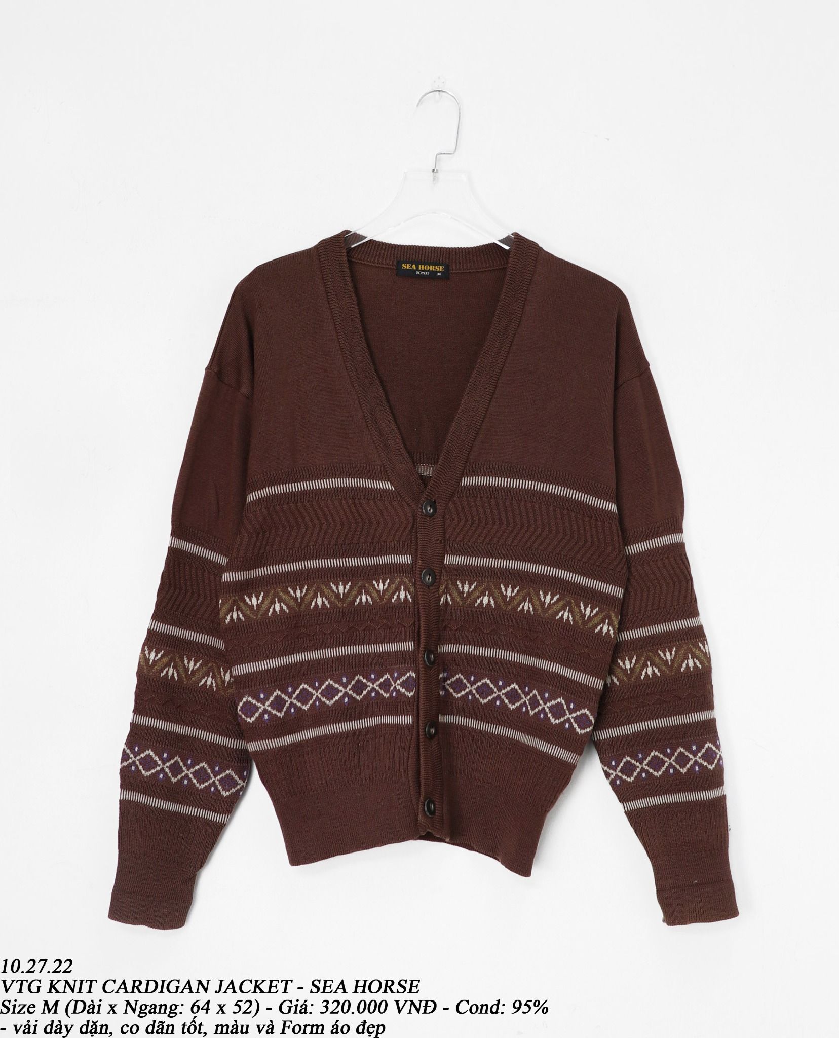 10.27.22 - VTG KNIT CARDIGAN JACKET - SEA HORSE