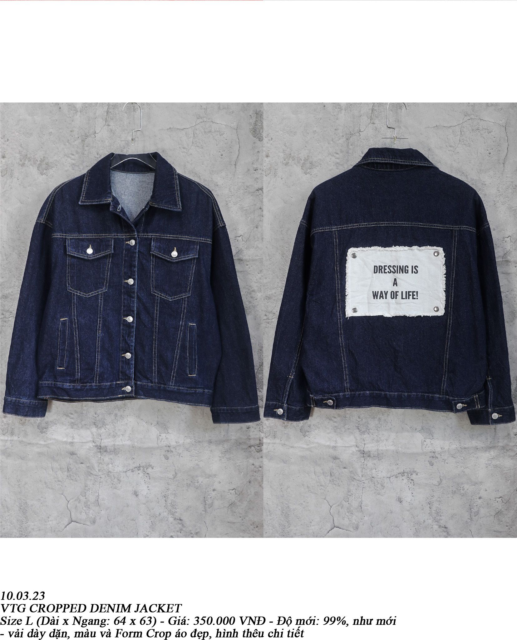 10.03.23 - VTG CROPPED DENIM JACKET