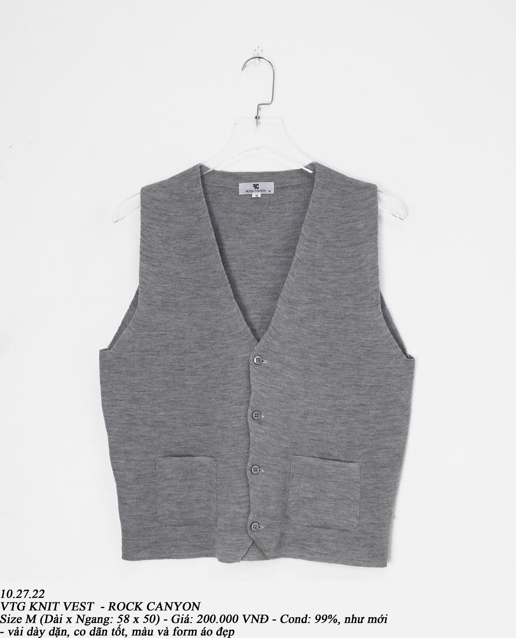 10.27.22 - VTG KNIT VEST - ROCK CANYON