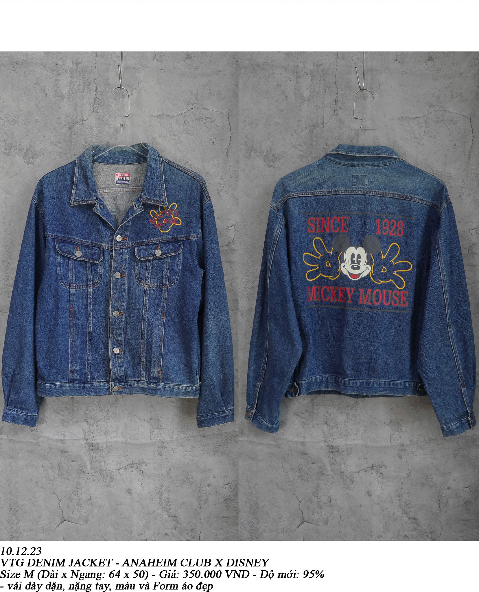 10.12.23 - VTG DENIM JACKET - ANAHEIM CLUB X DISNEY