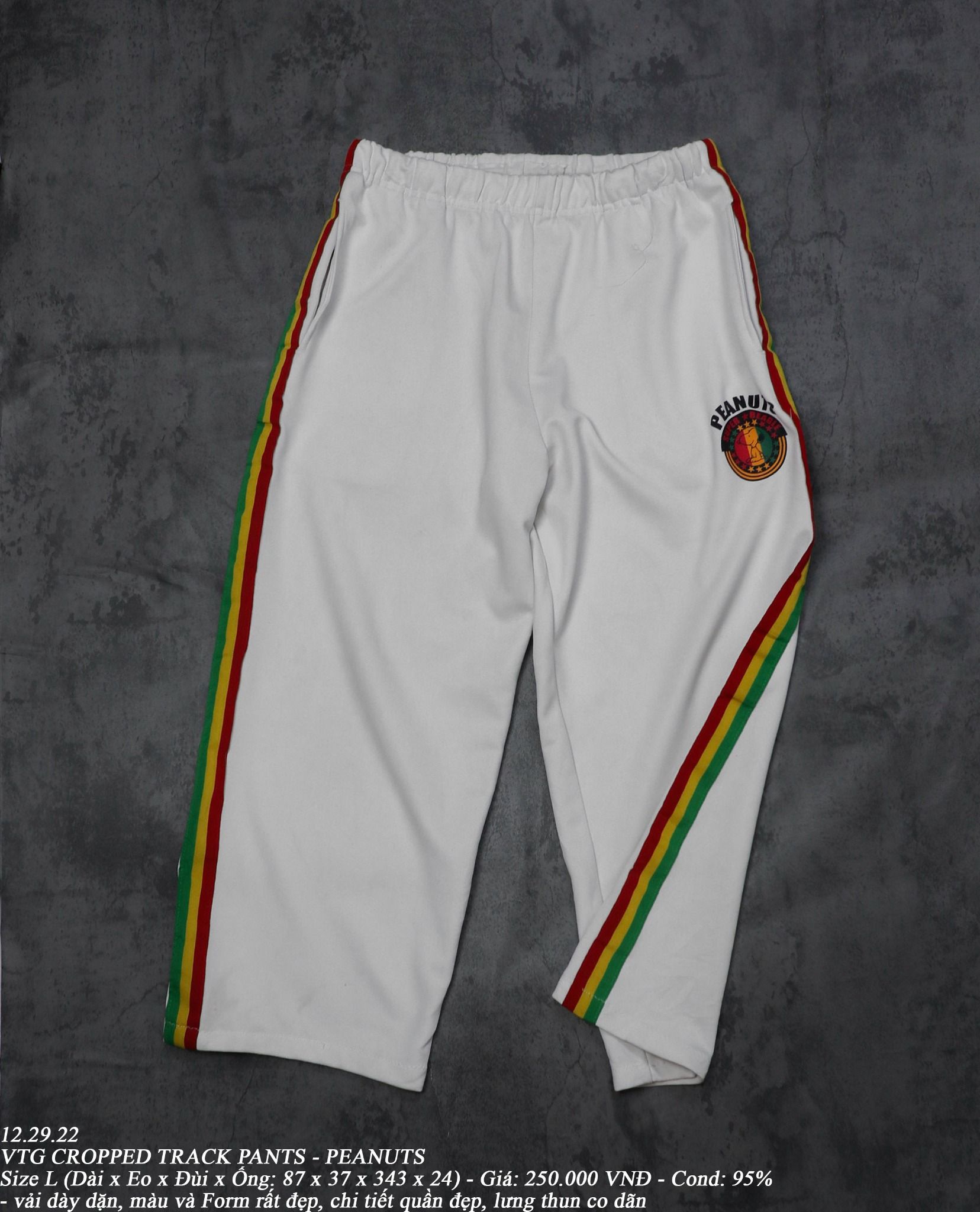 12.29.22 - VTG CROPPED TRACK PANTS - PEANUTS