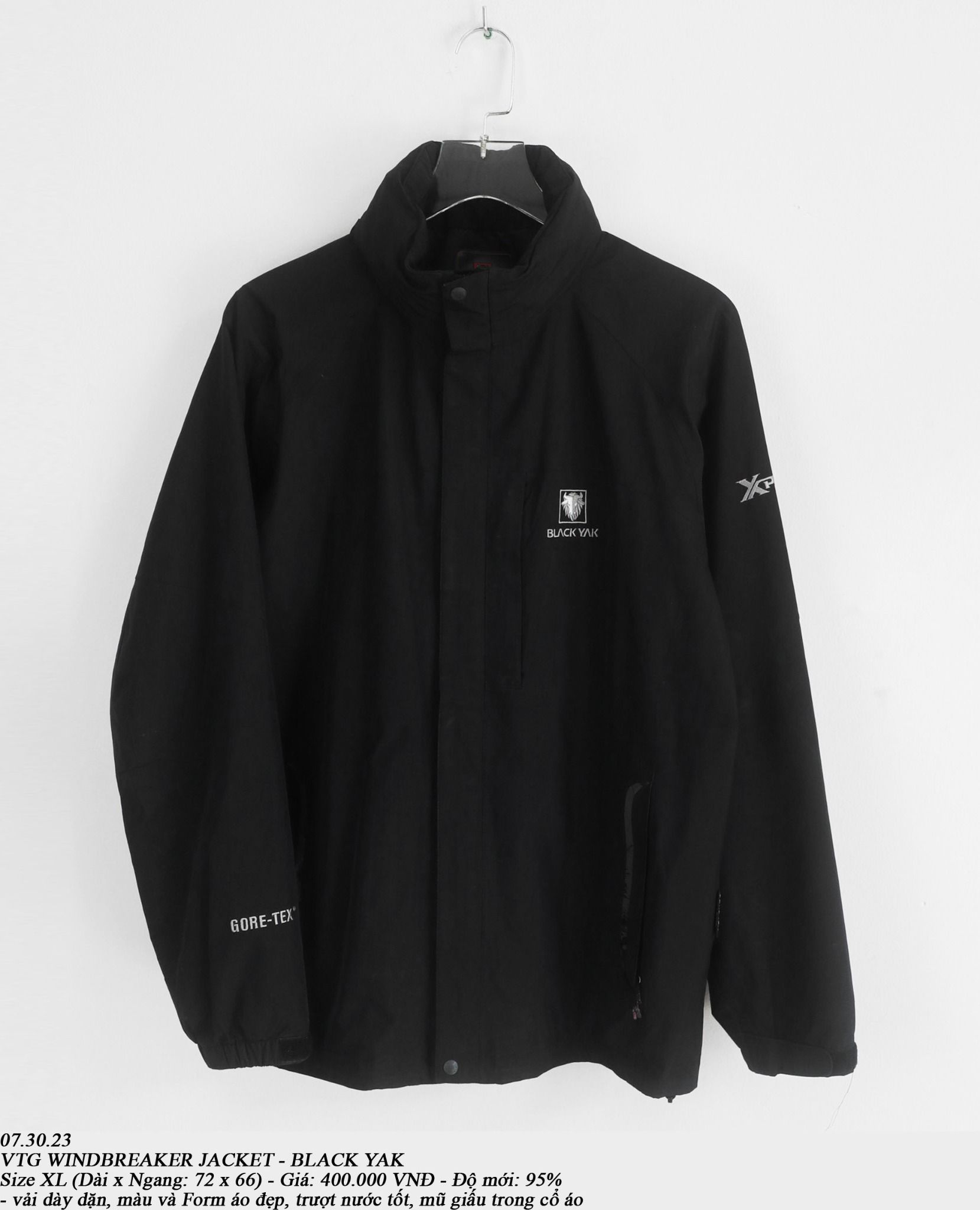07.30.23 - VTG WINDBREAKER JACKET - BLACK YAK