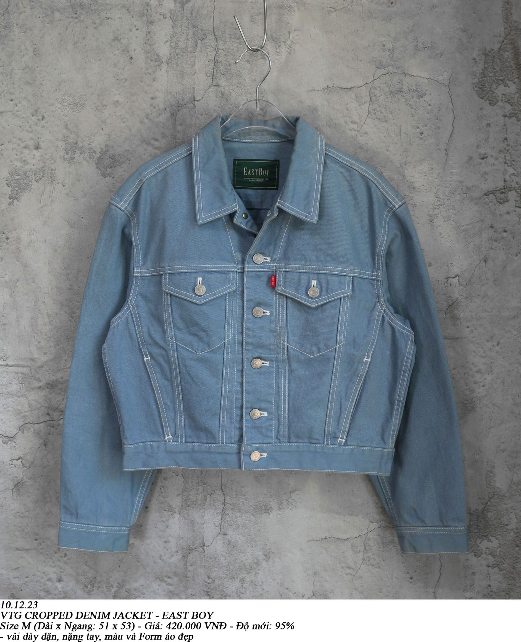 10.12.23 - VTG CROPPED DENIM JACKET - EAST BOY