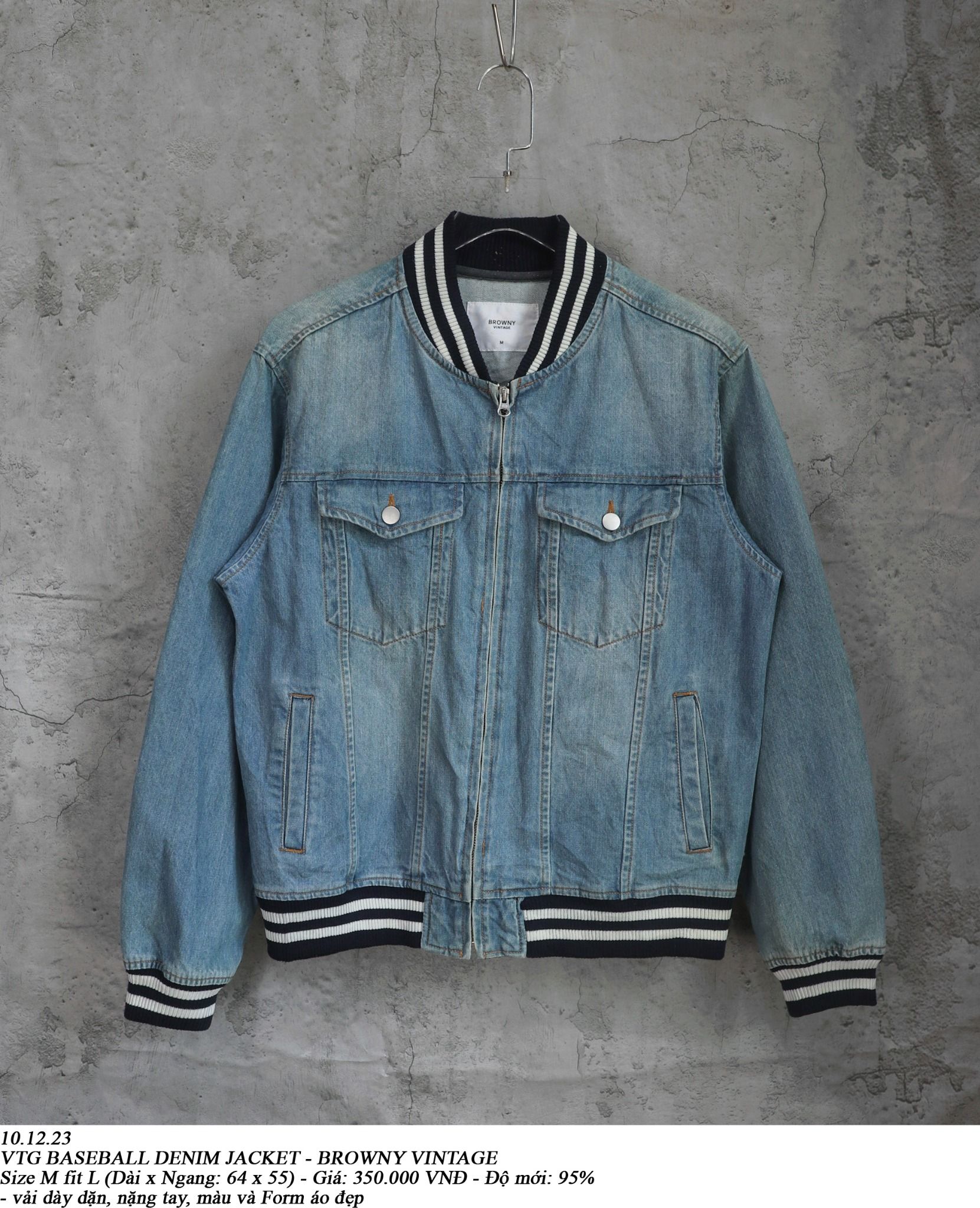 10.12.23 - VTG BASEBALL DENIM JACKET - BROWNY VINTAGE
