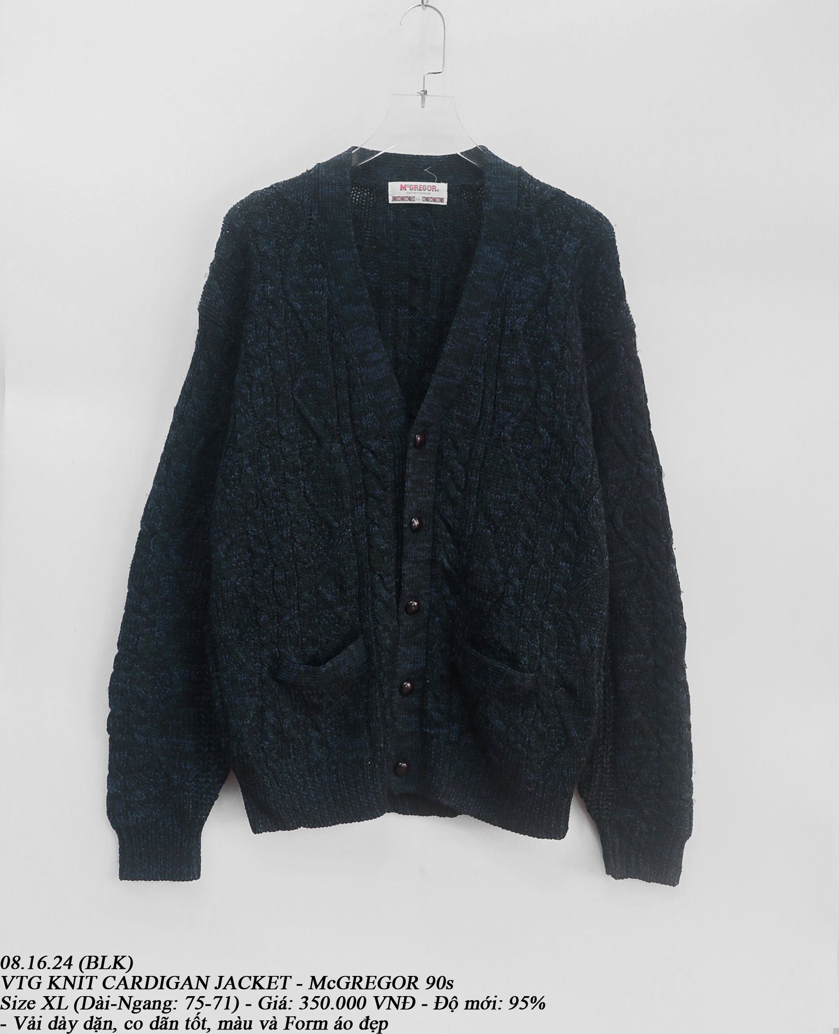 08.16.24 - VTG KNIT CARDIGAN JACKET - McGREGOR 90s