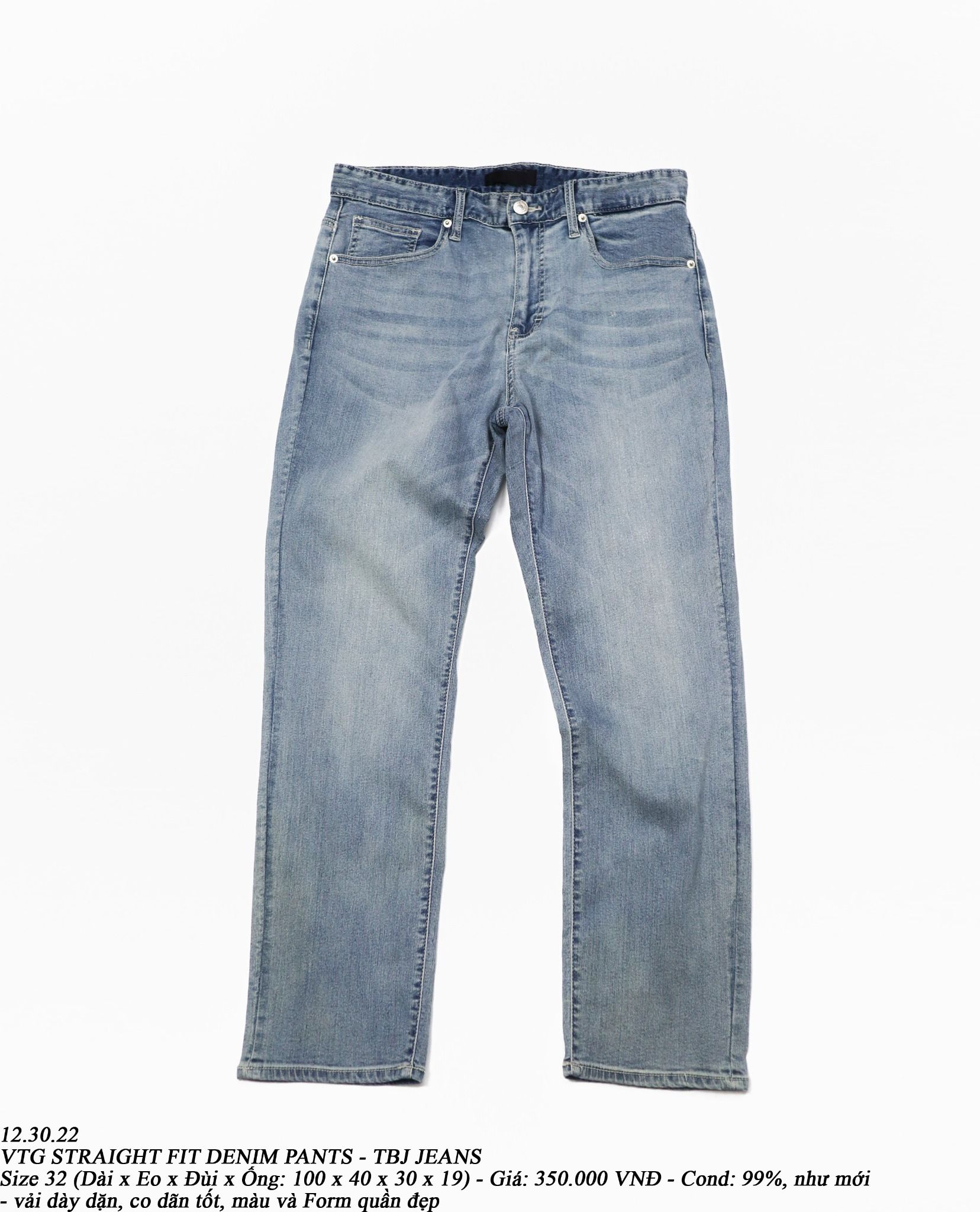 12.30.22 - VTG STRAIGHT FIT DENIM PANTS - TBJ JEANS