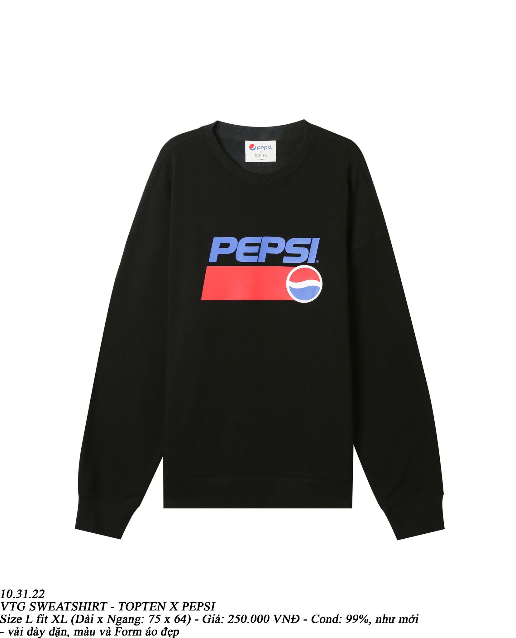 10.31.22 - VTG SWEATSHIRT - TOPTEN X PEPSI