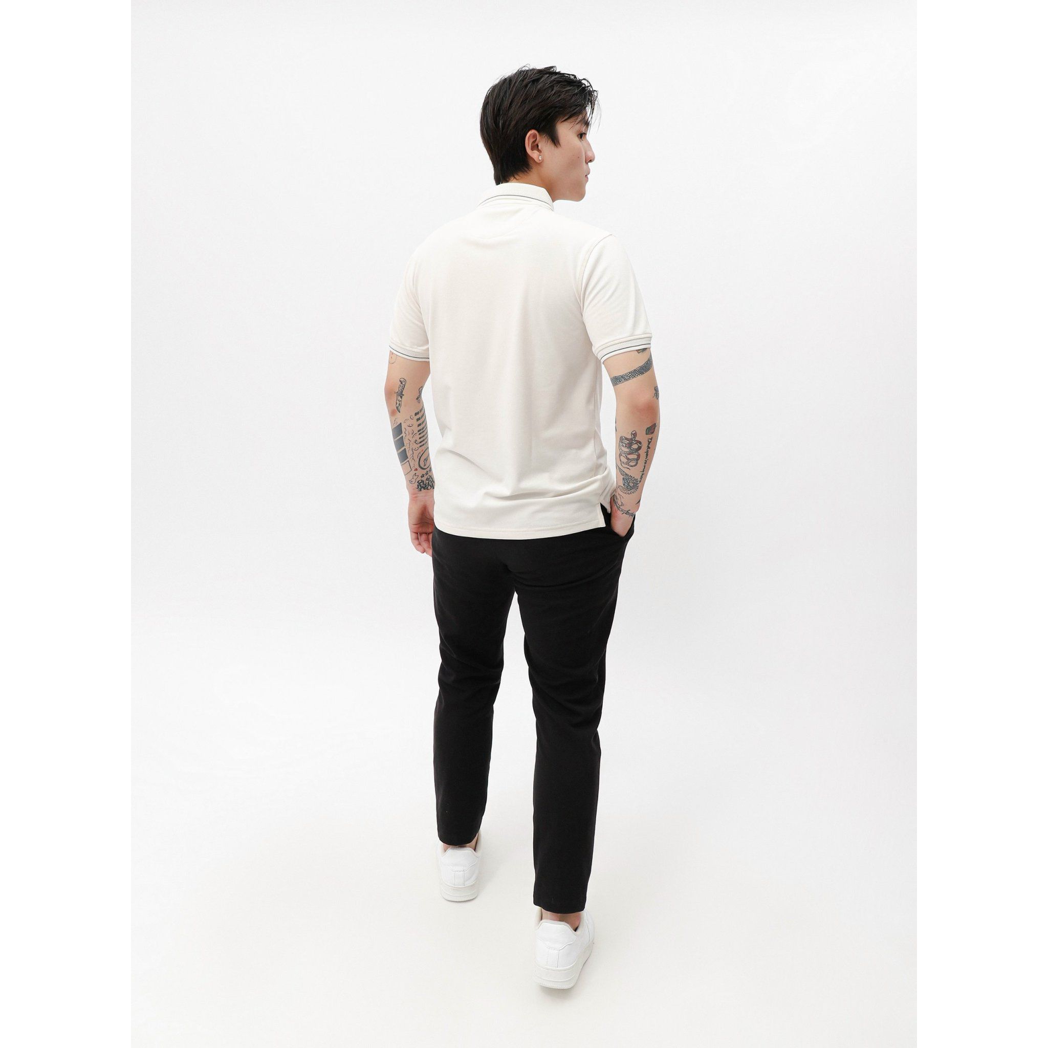 Polo DEFOXX Bo Dệt Phối Viền